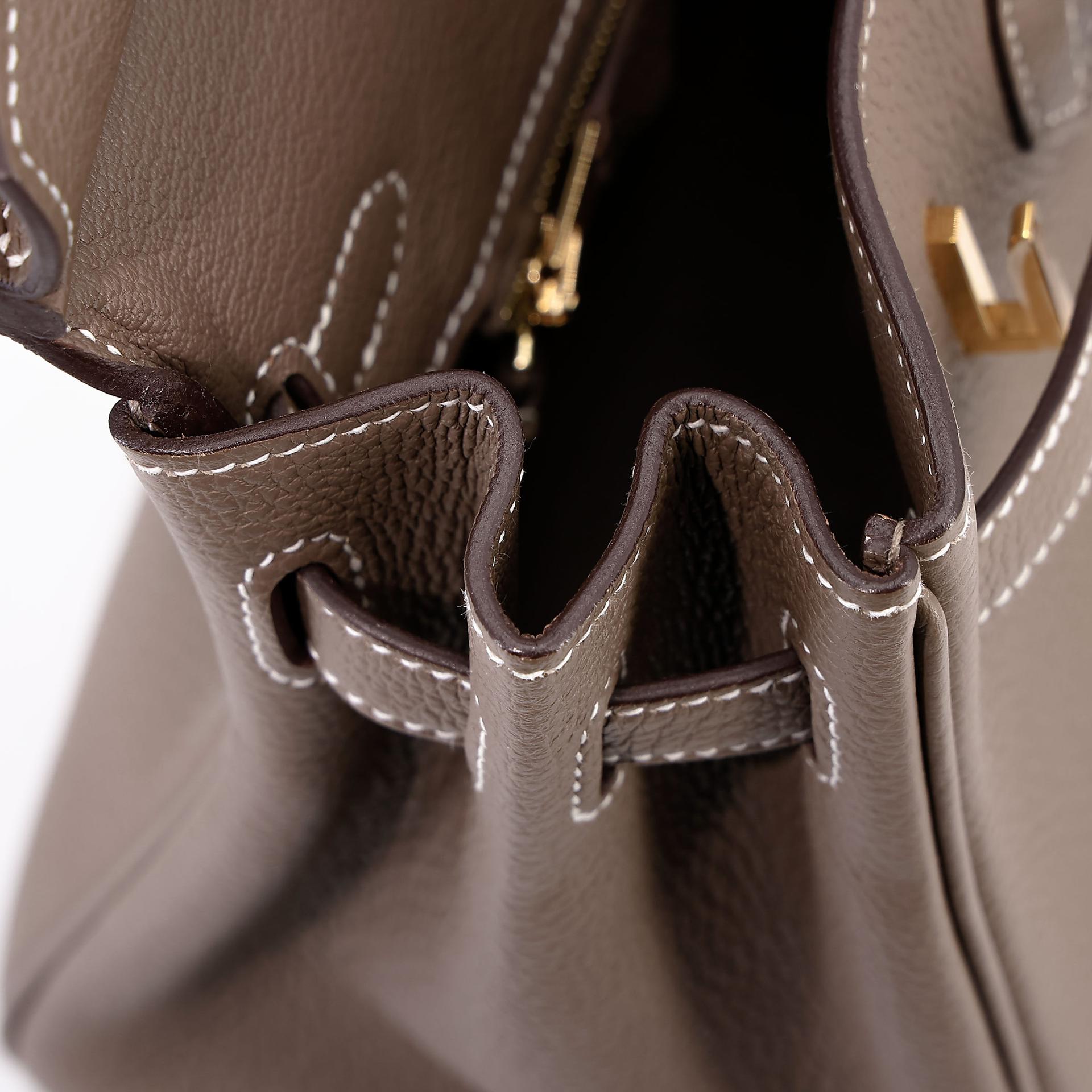 Very Good ( Rank A) HERMÈS Birkin 25 Etoupe (18) Togo Gold hardware U (2022) - 21