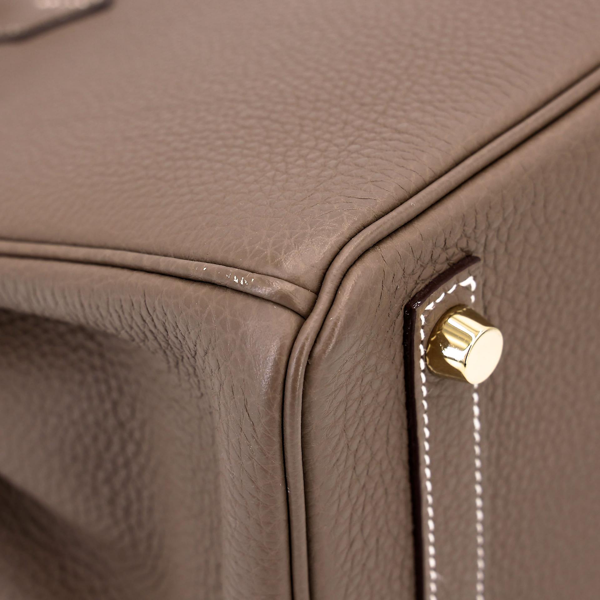 Very Good ( Rank A) HERMÈS Birkin 25 Etoupe (18) Togo Gold hardware U (2022) - 13