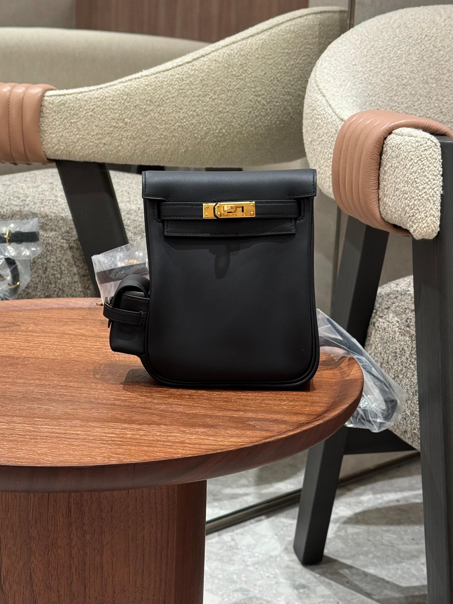ランク N 新品 HERMÈS エルメス ケリージャンプ ブラック (89) スイフト ゴールド金具 K刻印 (2025) - 3