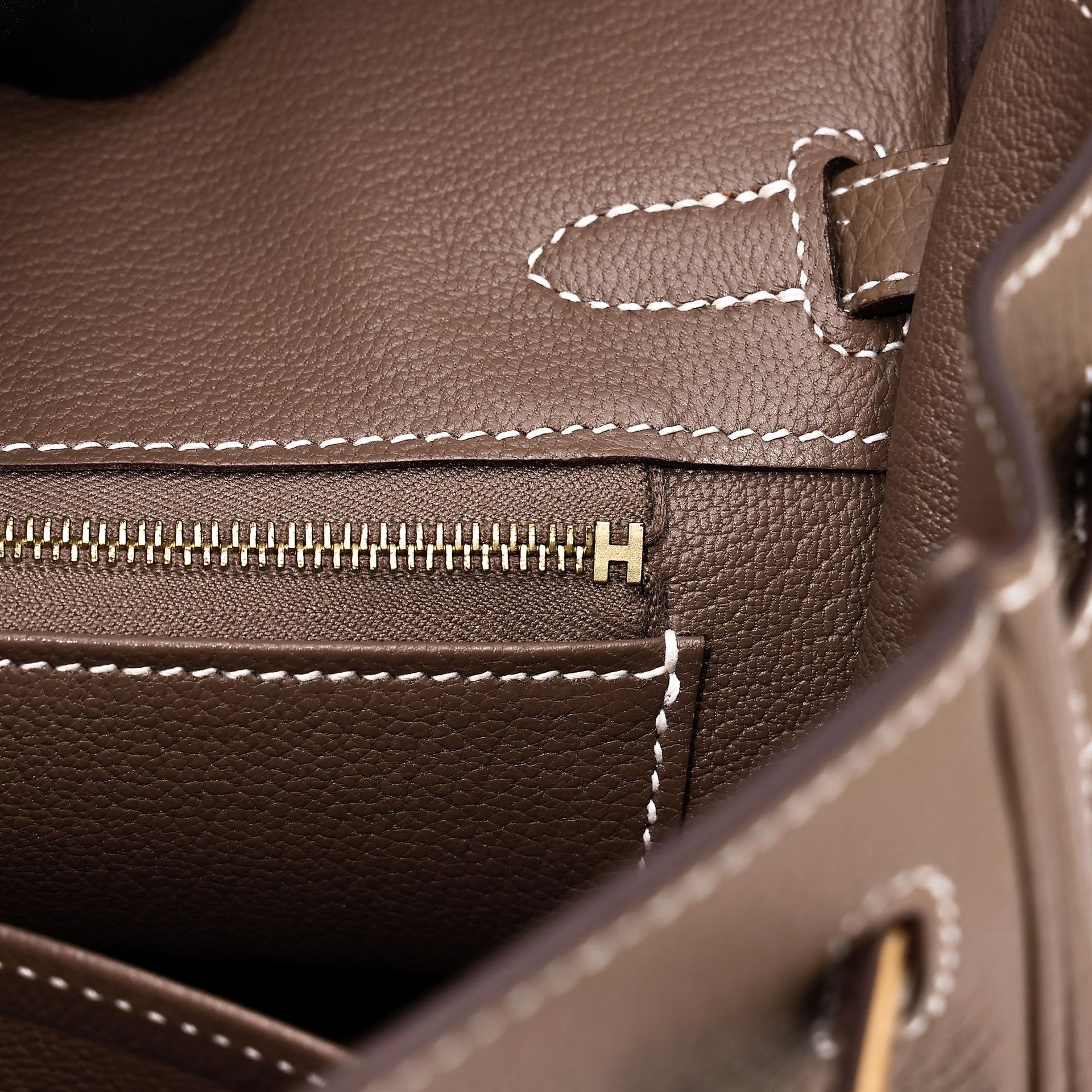 Very Good ( Rank A) HERMÈS Birkin 25 Etoupe (18) Togo Gold hardware U (2022) - 18