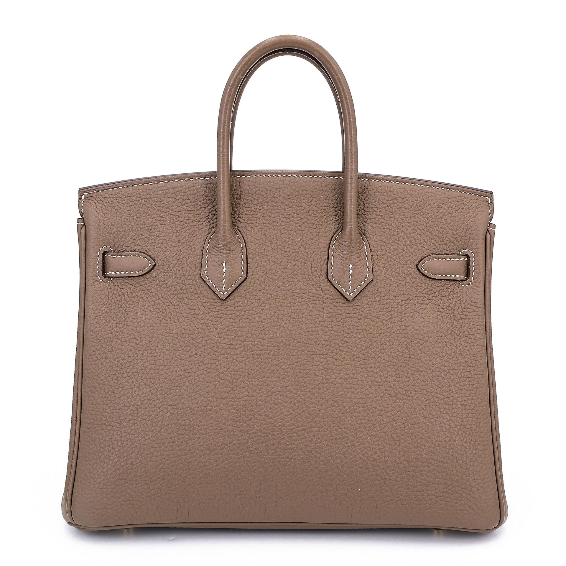 Very Good ( Rank A) HERMÈS Birkin 25 Etoupe (18) Togo Gold hardware U (2022) - 2