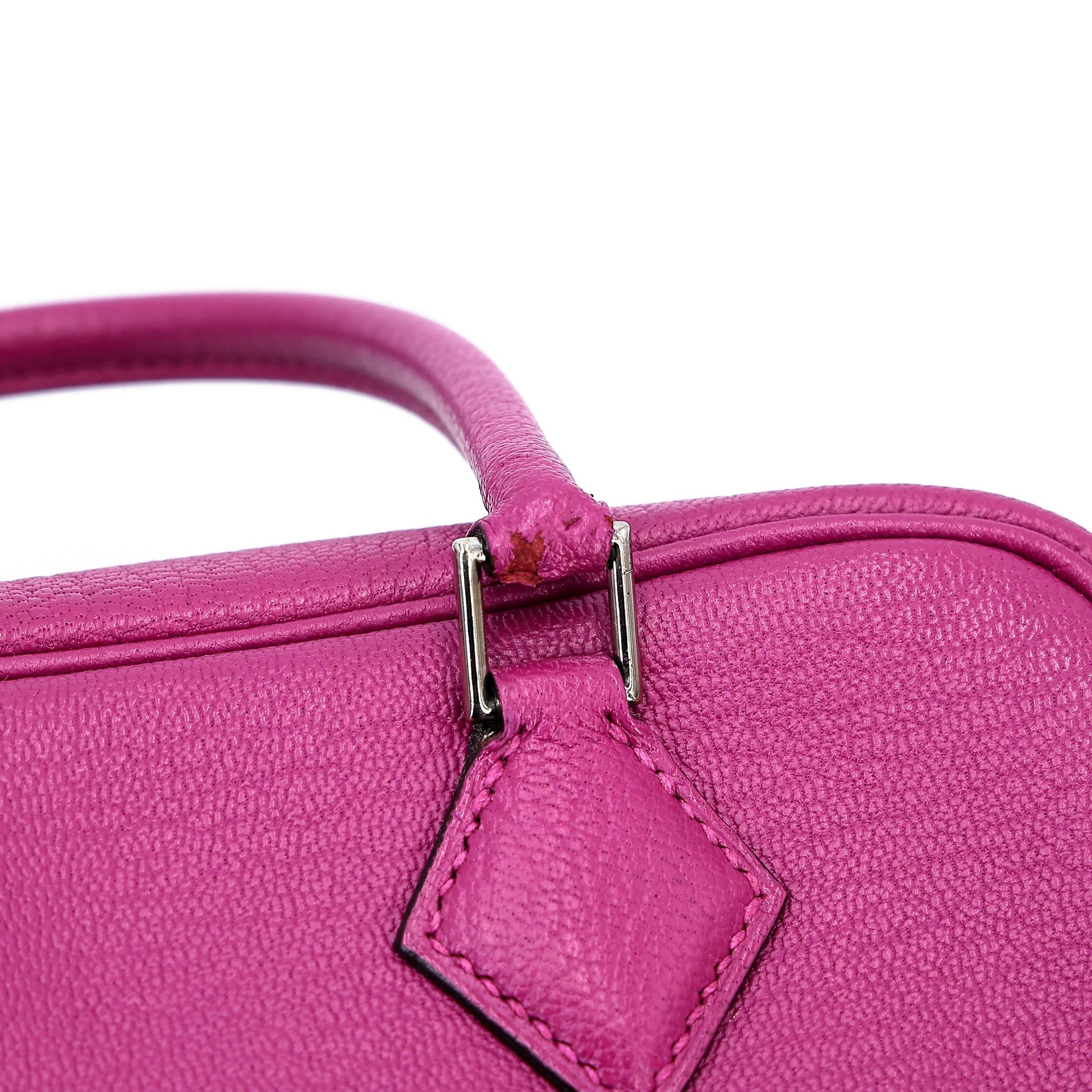 Very Good ( Rank A) HERMÈS Plume Mini Rose Purple (L3) Chevre Palladium hardware A (2017) - 8