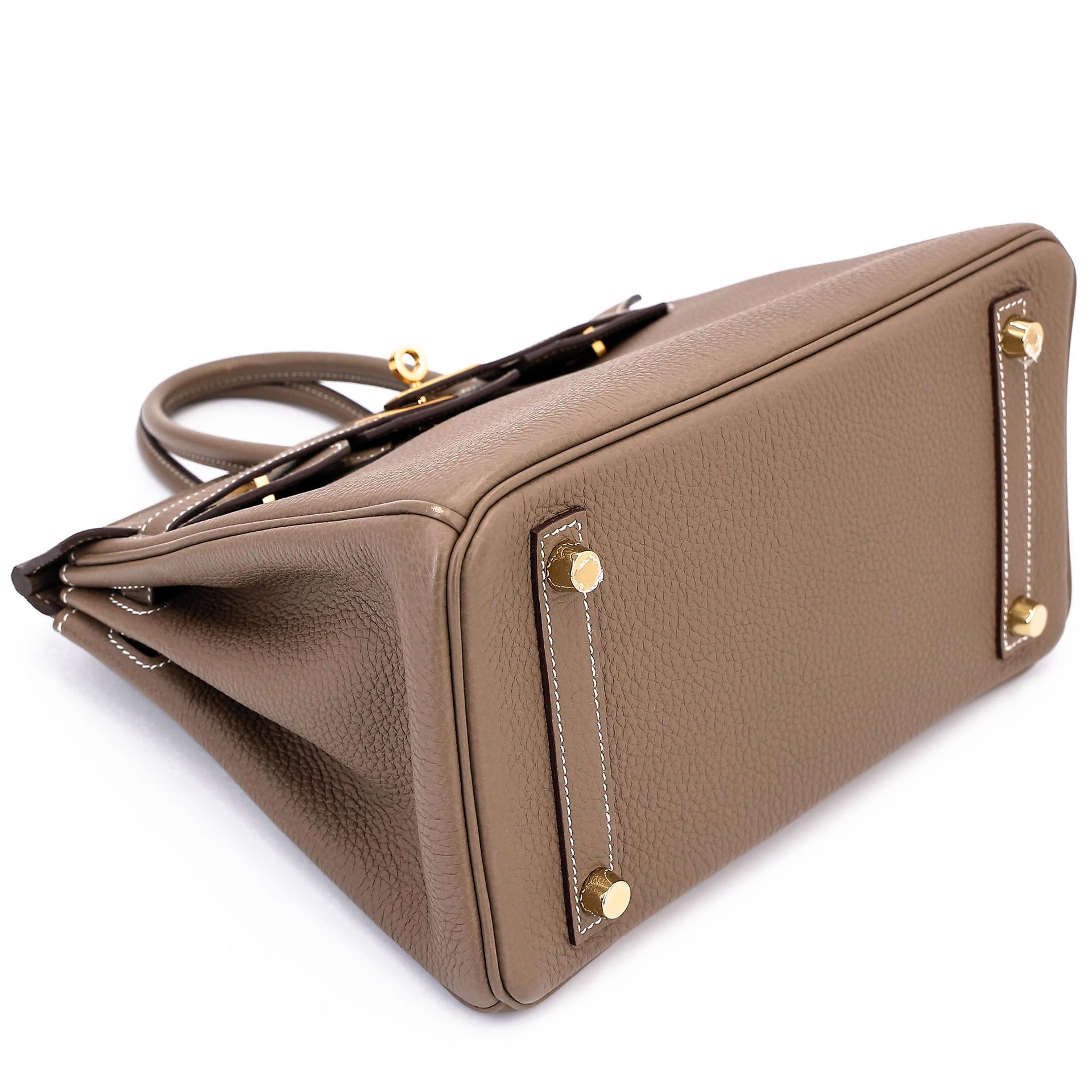 Very Good ( Rank A) HERMÈS Birkin 25 Etoupe (18) Togo Gold hardware U (2022) - 7