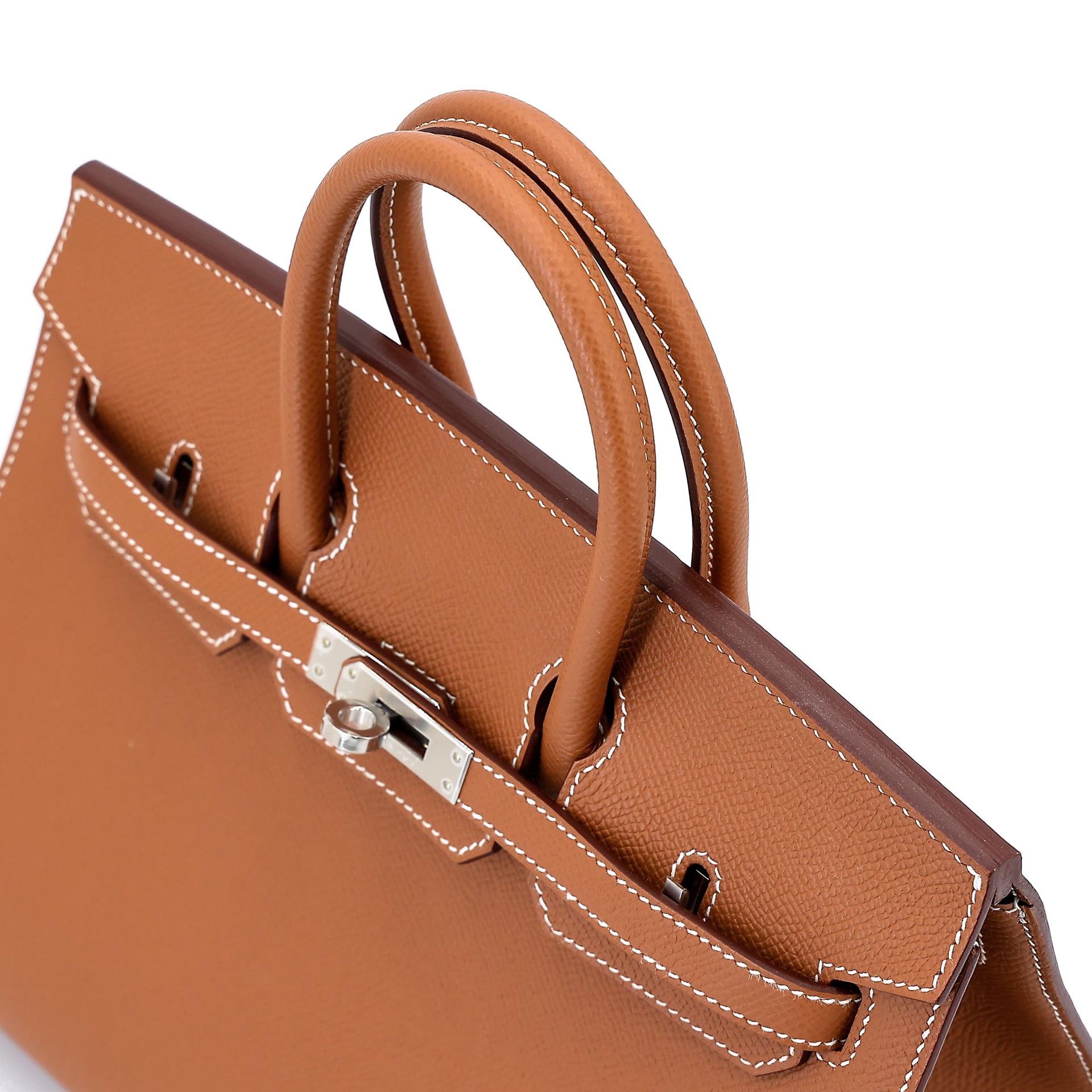 Unused ( Rank NS ) HERMÈS Birkin 25 Sellier Gold (37) Epsom Palladium hardware B (2023) - 5