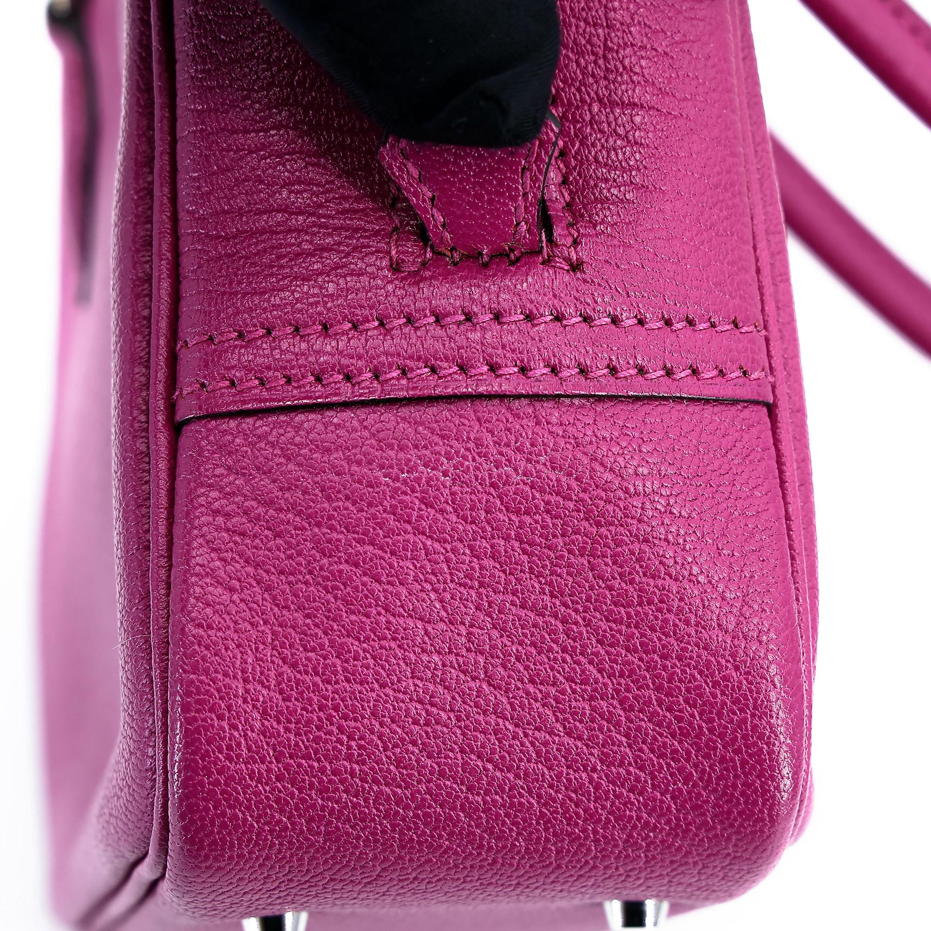 Very Good ( Rank A) HERMÈS Plume Mini Rose Purple (L3) Chevre Palladium hardware A (2017) - 10
