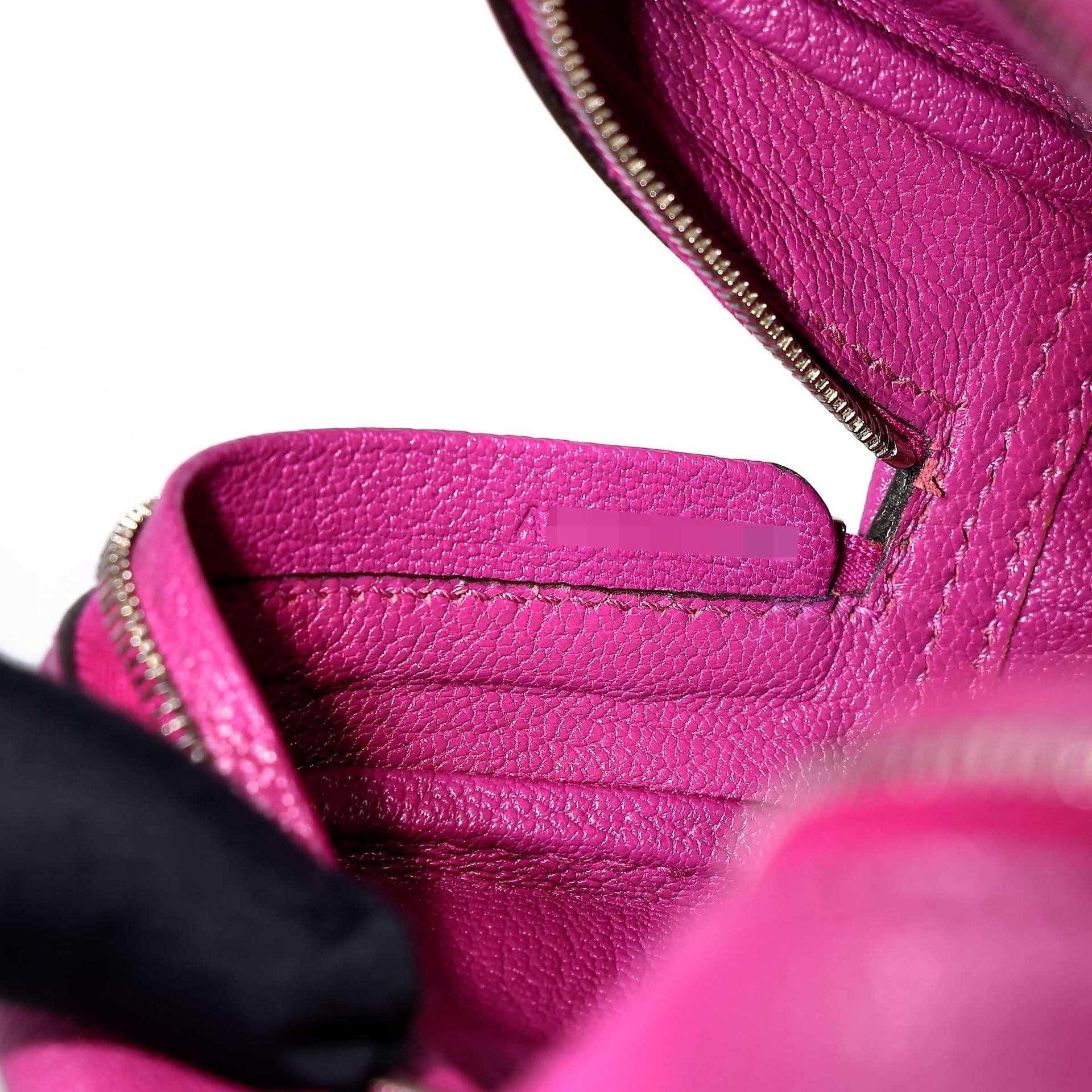Very Good ( Rank A) HERMÈS Plume Mini Rose Purple (L3) Chevre Palladium hardware A (2017) - 18