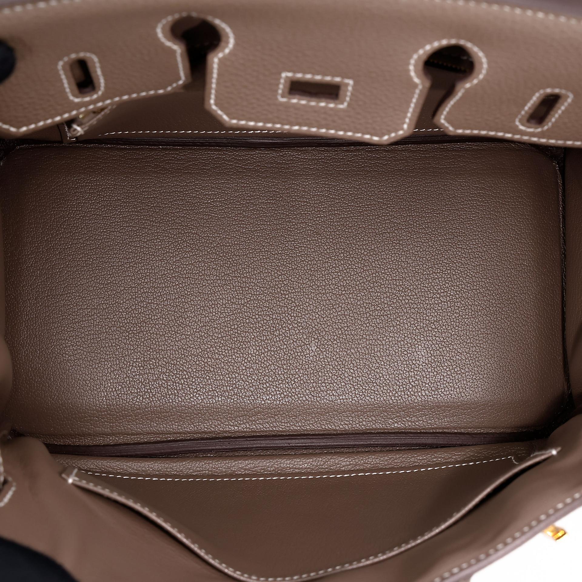 Very Good ( Rank A) HERMÈS Birkin 25 Etoupe (18) Togo Gold hardware U (2022) - 22