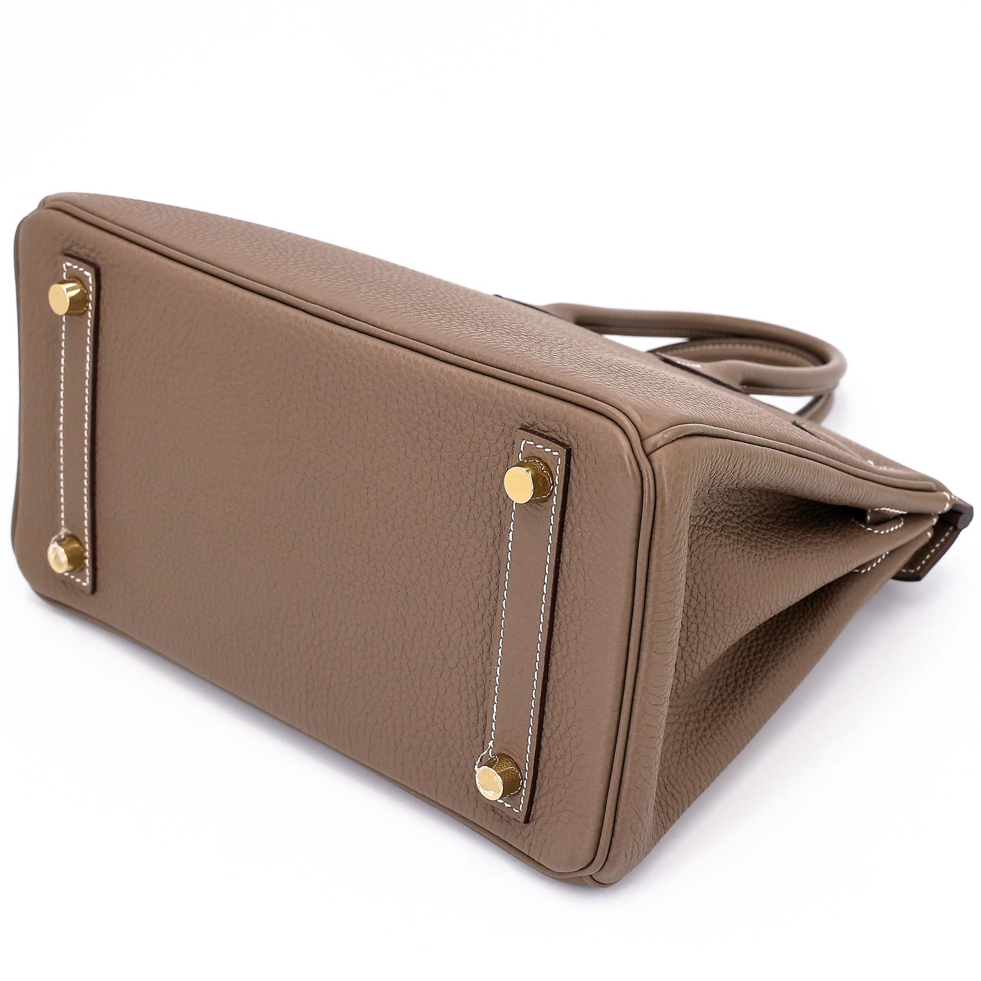 Very Good ( Rank A) HERMÈS Birkin 25 Etoupe (18) Togo Gold hardware U (2022) - 8