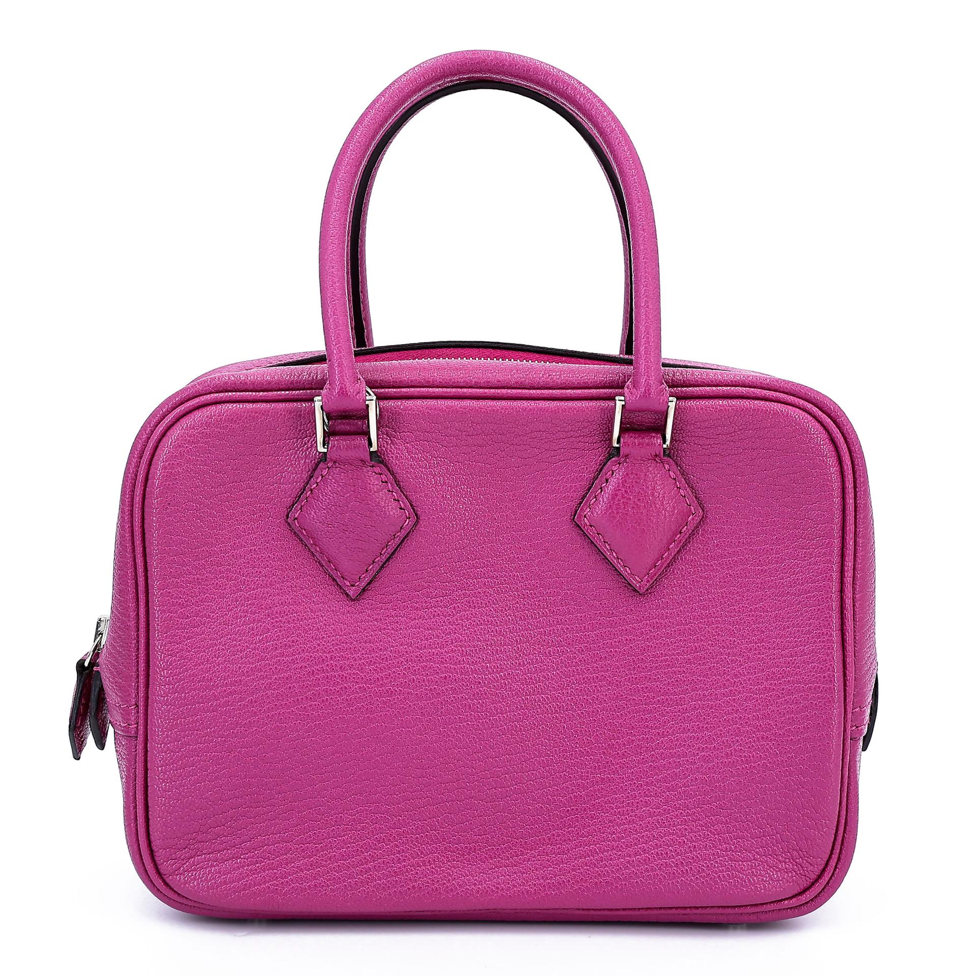 Very Good ( Rank A) HERMÈS Plume Mini Rose Purple (L3) Chevre Palladium hardware A (2017) - 1