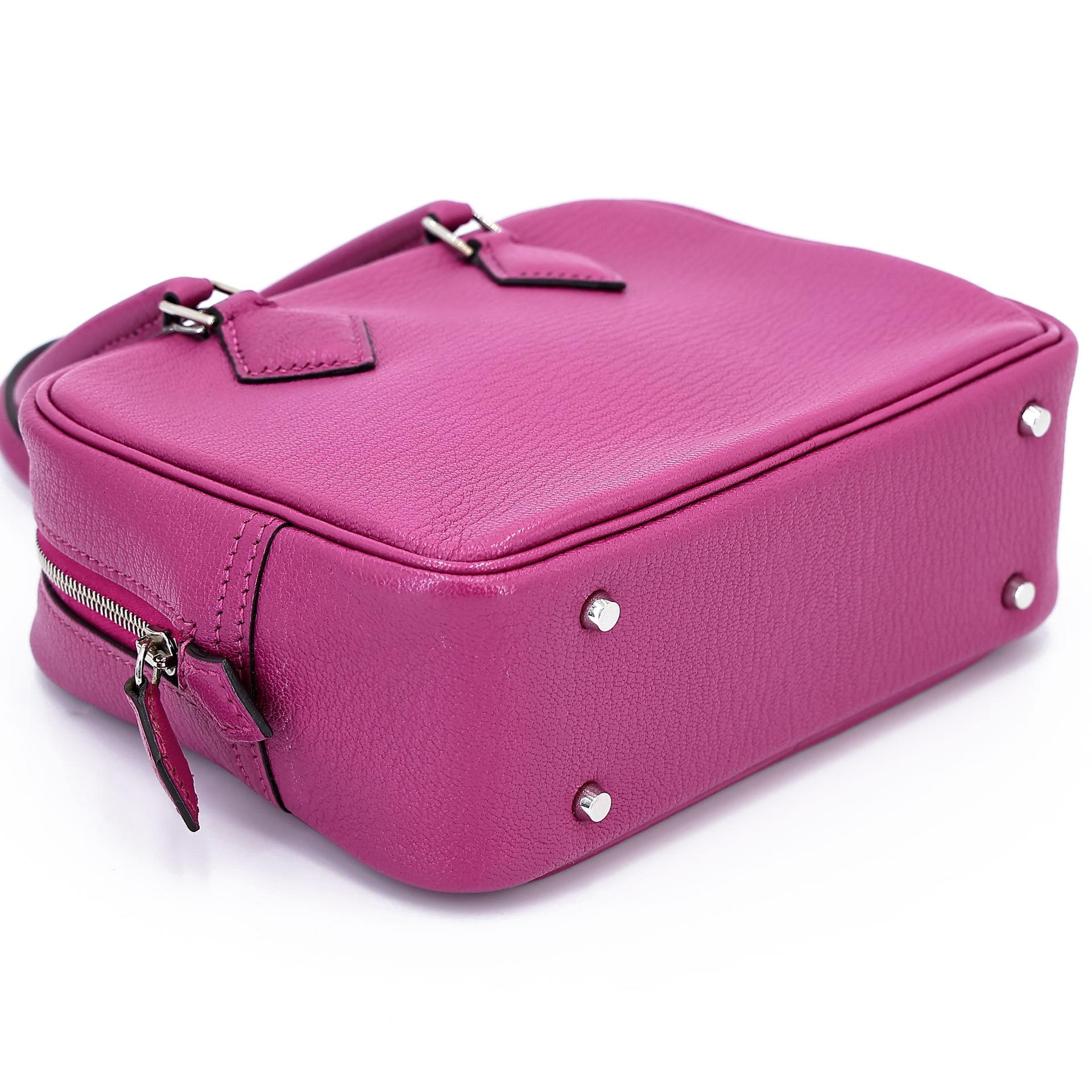 Very Good ( Rank A) HERMÈS Plume Mini Rose Purple (L3) Chevre Palladium hardware A (2017) - 14