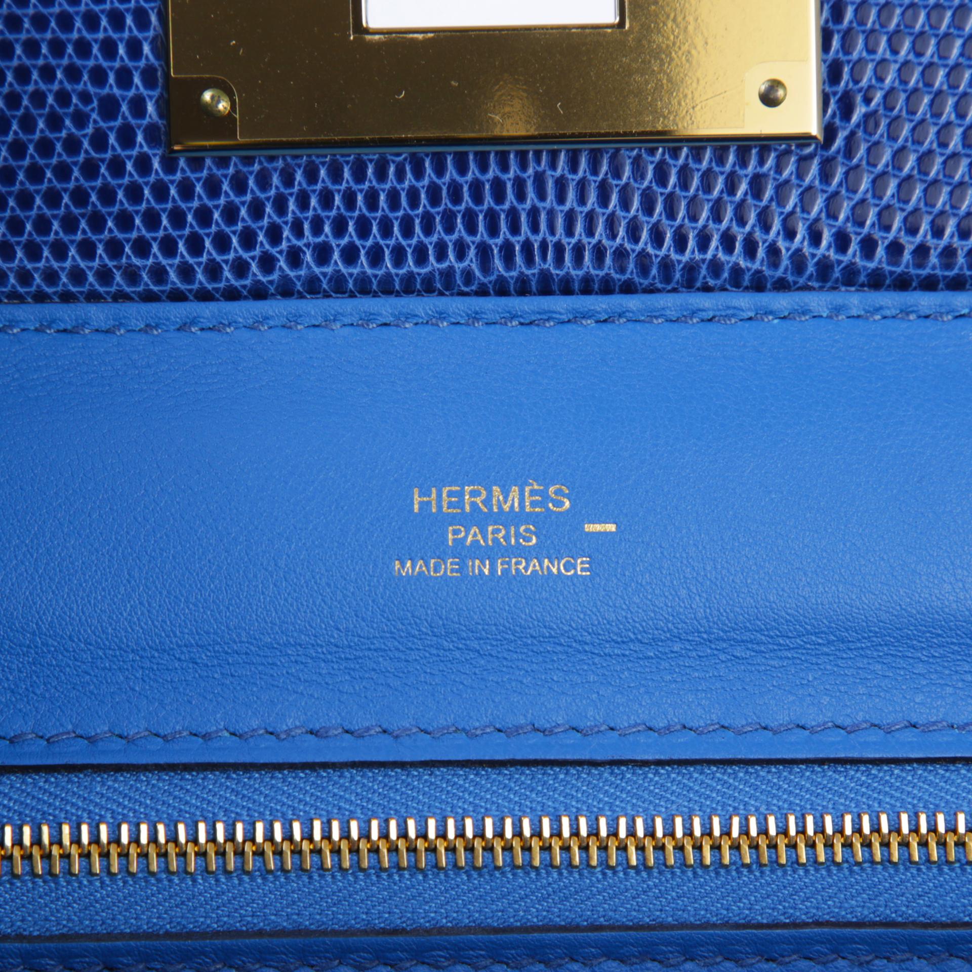 ランク A HERMÈS エルメス ヴァンキャトルミニ タッチ ブルーサフィール (73) エバーカラー リザード ゴールド金具 U刻印 (2022) - 9