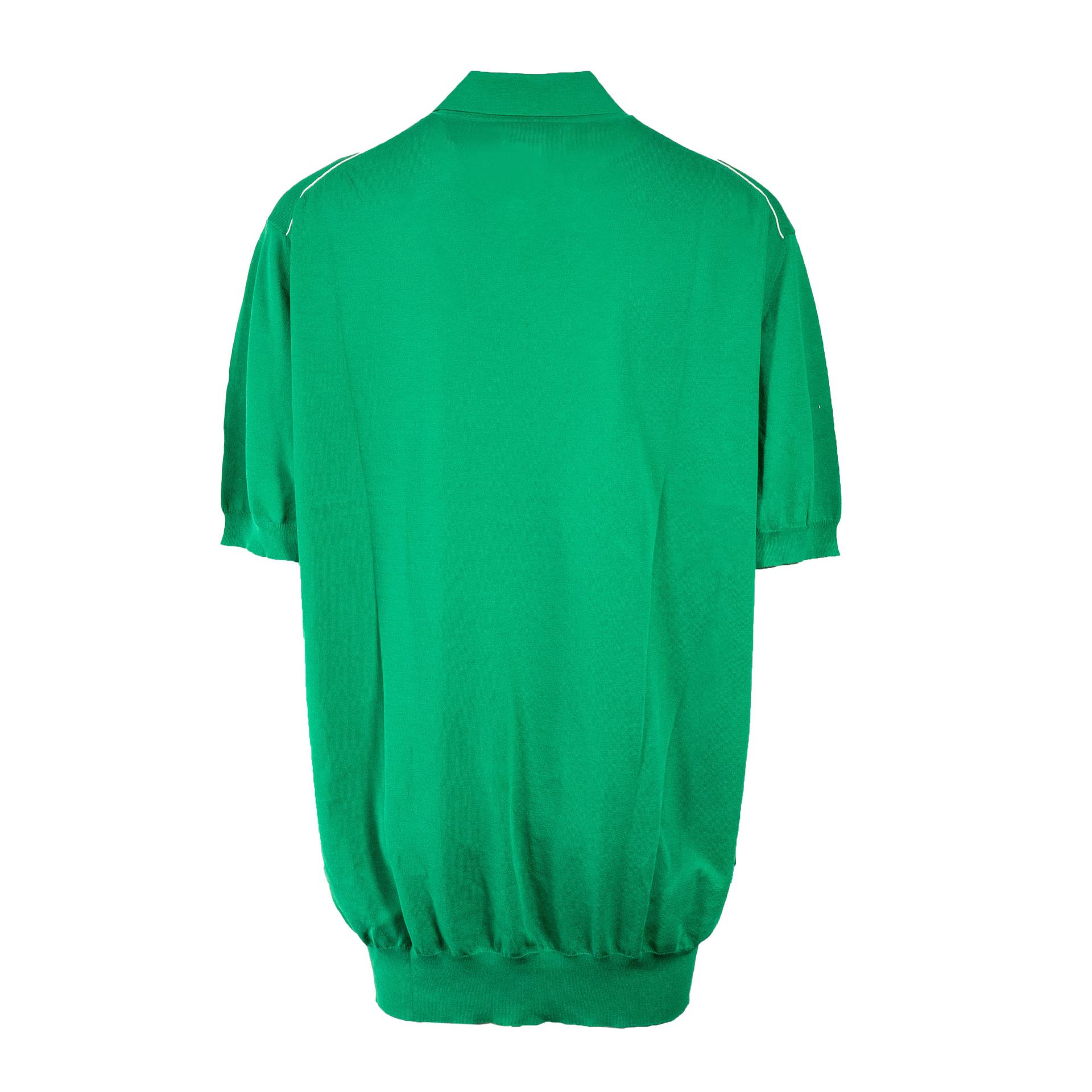 Zipped-Collar Polo Shirt Green