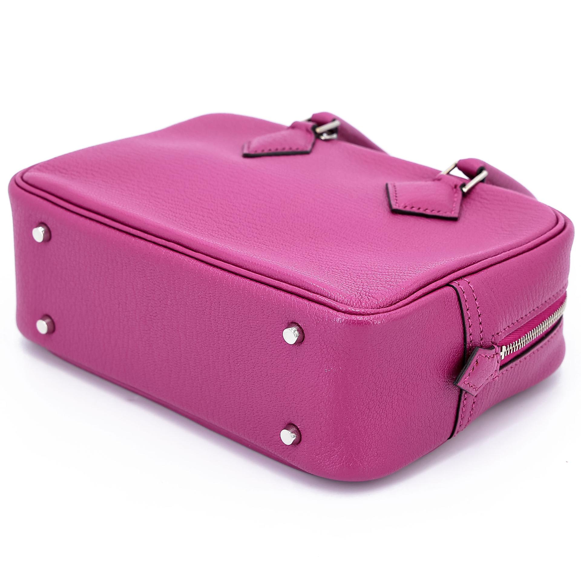 Very Good ( Rank A) HERMÈS Plume Mini Rose Purple (L3) Chevre Palladium hardware A (2017) - 13