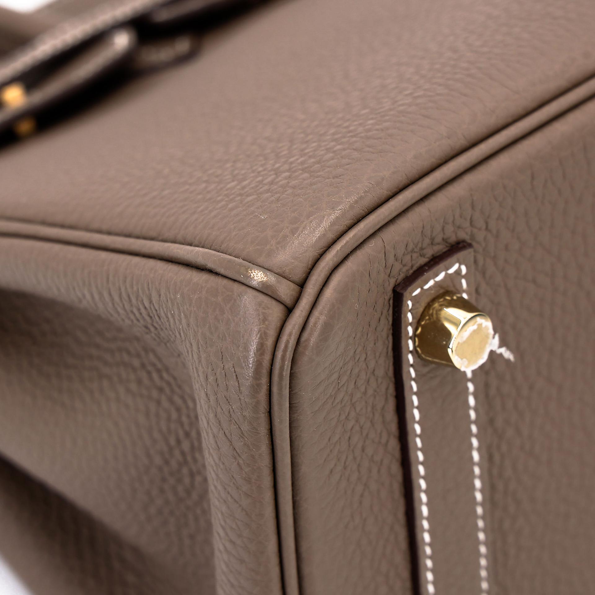 Very Good ( Rank A) HERMÈS Birkin 25 Etoupe (18) Togo Gold hardware U (2022) - 11