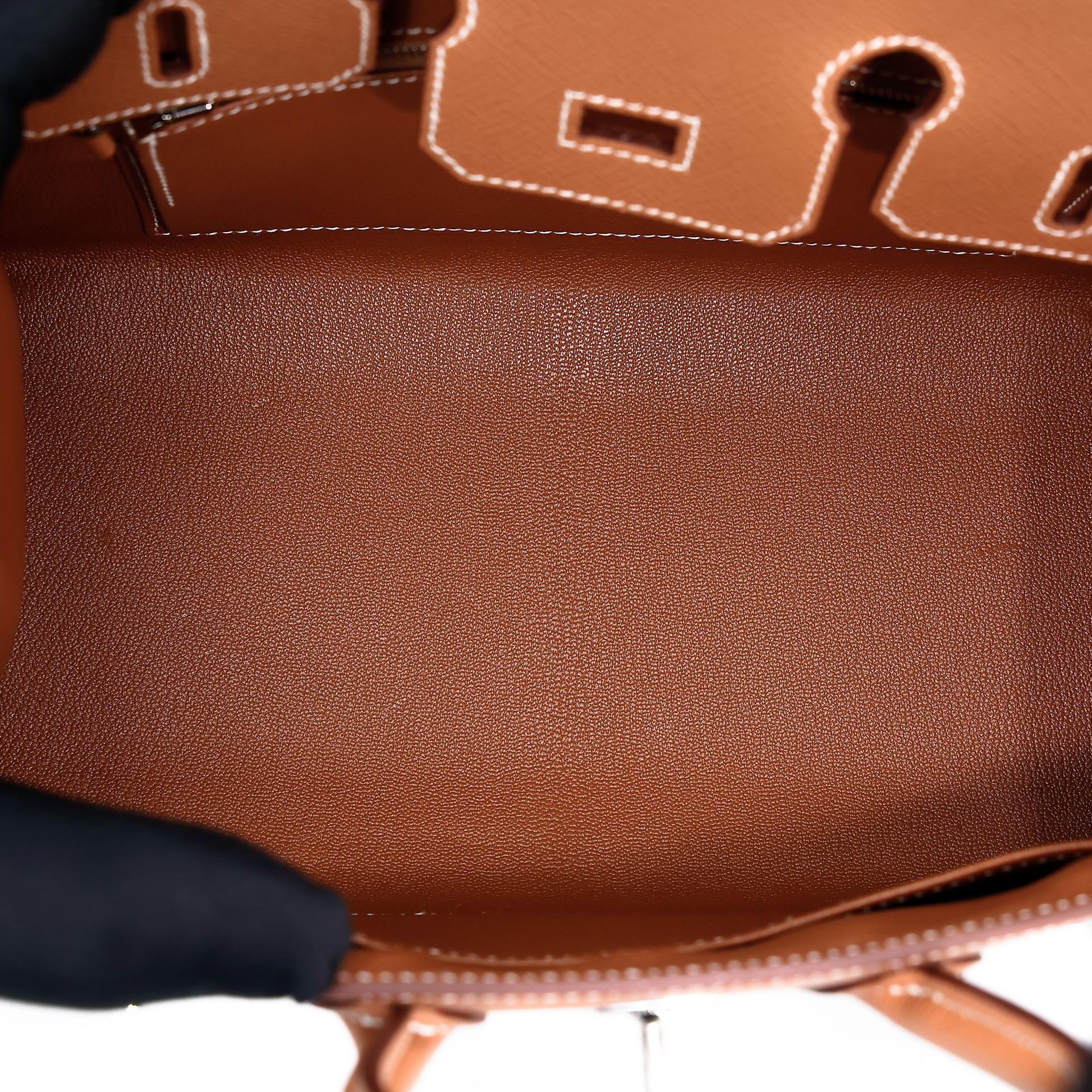 Unused ( Rank NS ) HERMÈS Birkin 25 Sellier Gold (37) Epsom Palladium hardware B (2023) - 18