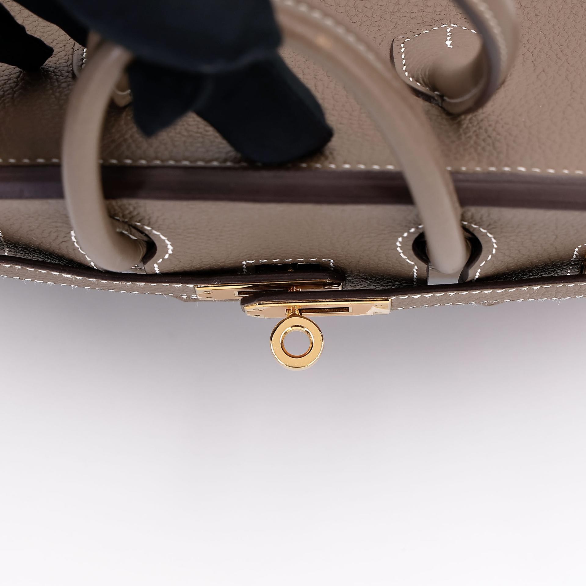 Very Good ( Rank A) HERMÈS Birkin 25 Etoupe (18) Togo Gold hardware U (2022) - 15
