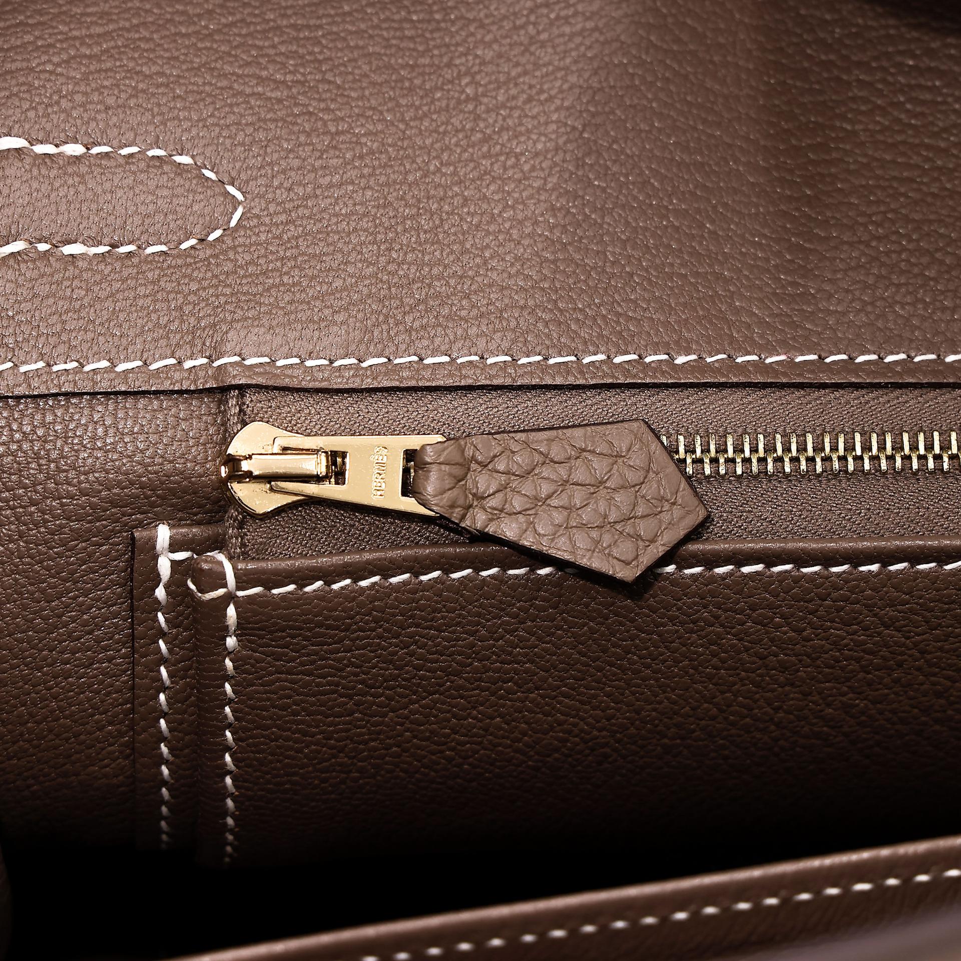 Very Good ( Rank A) HERMÈS Birkin 25 Etoupe (18) Togo Gold hardware U (2022) - 17