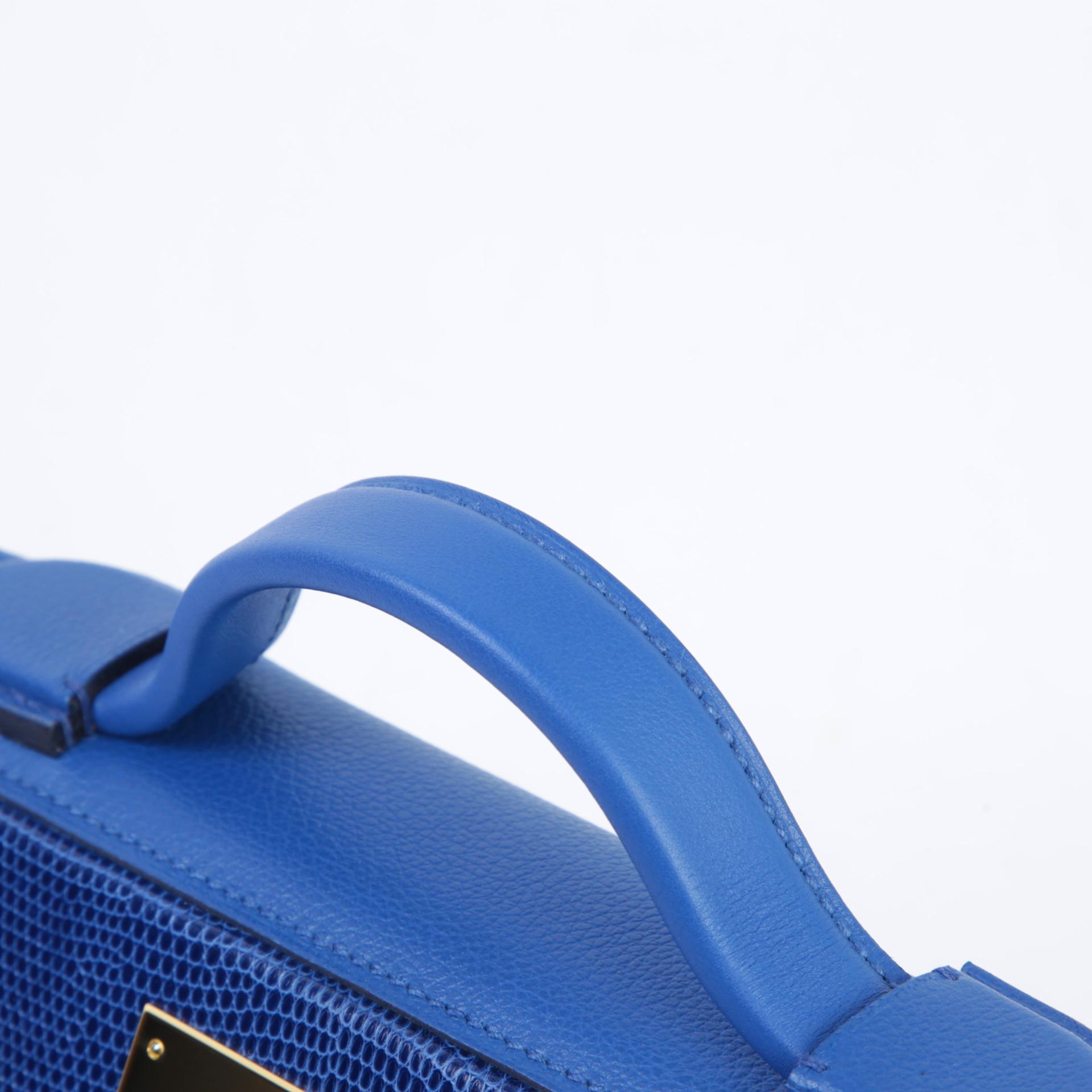 ランク A HERMÈS エルメス ヴァンキャトルミニ タッチ ブルーサフィール (73) エバーカラー リザード ゴールド金具 U刻印 (2022) - 3
