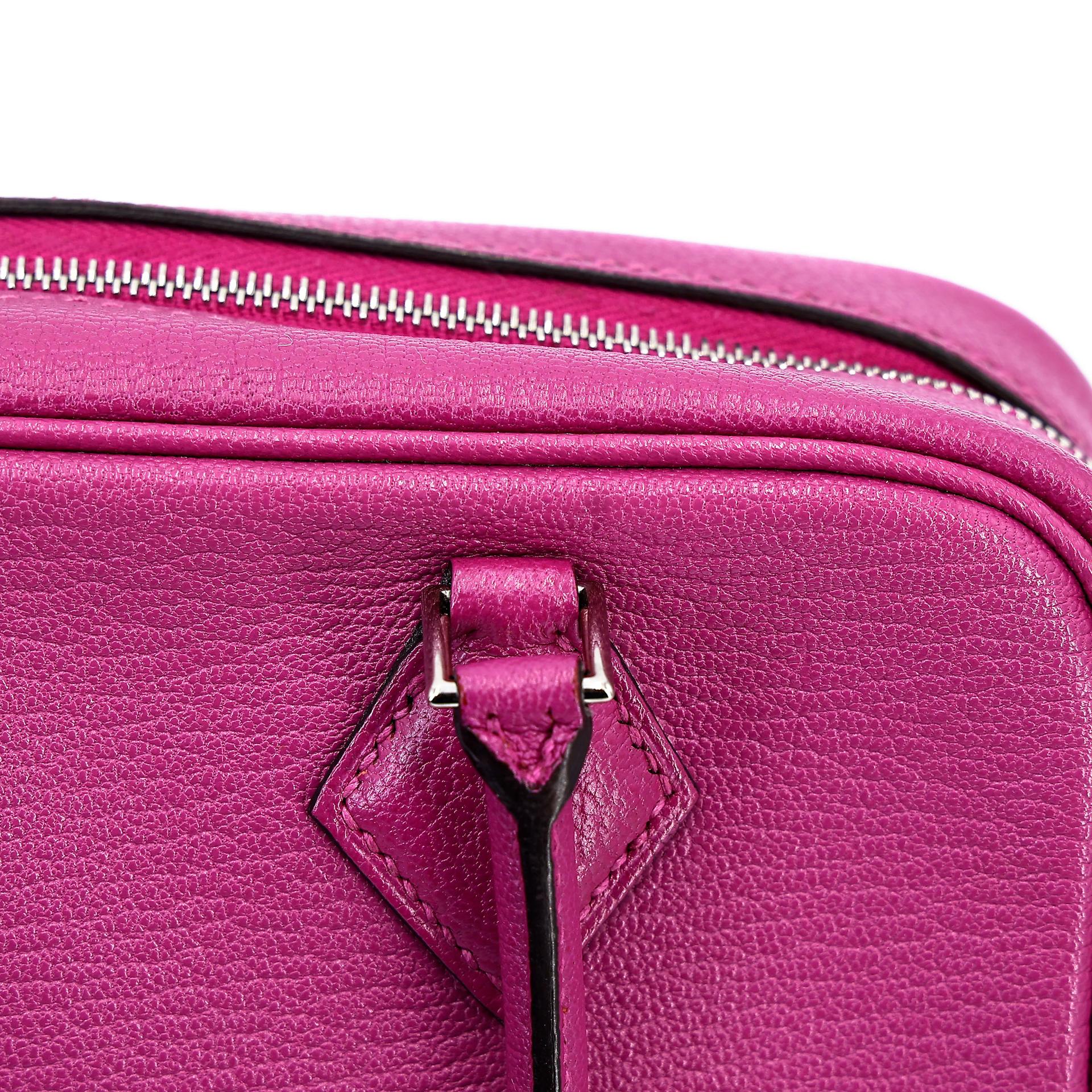 Very Good ( Rank A) HERMÈS Plume Mini Rose Purple (L3) Chevre Palladium hardware A (2017) - 5