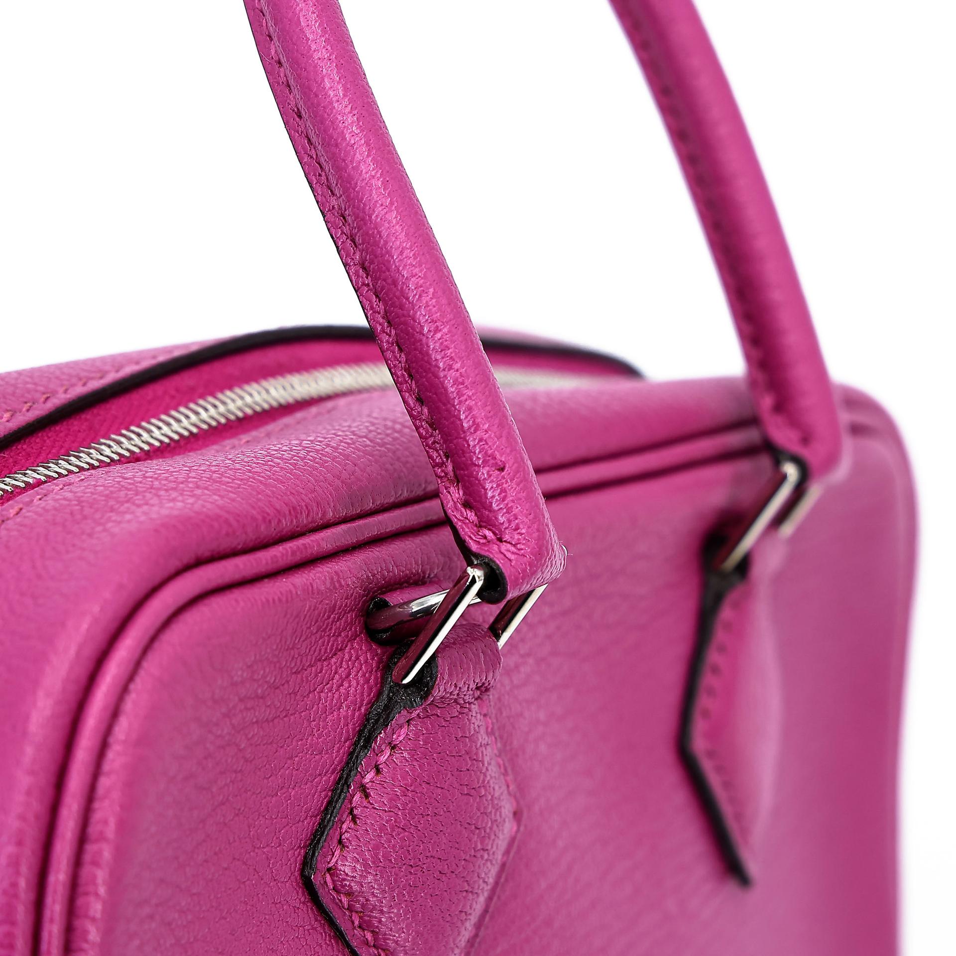 Very Good ( Rank A) HERMÈS Plume Mini Rose Purple (L3) Chevre Palladium hardware A (2017) - 9