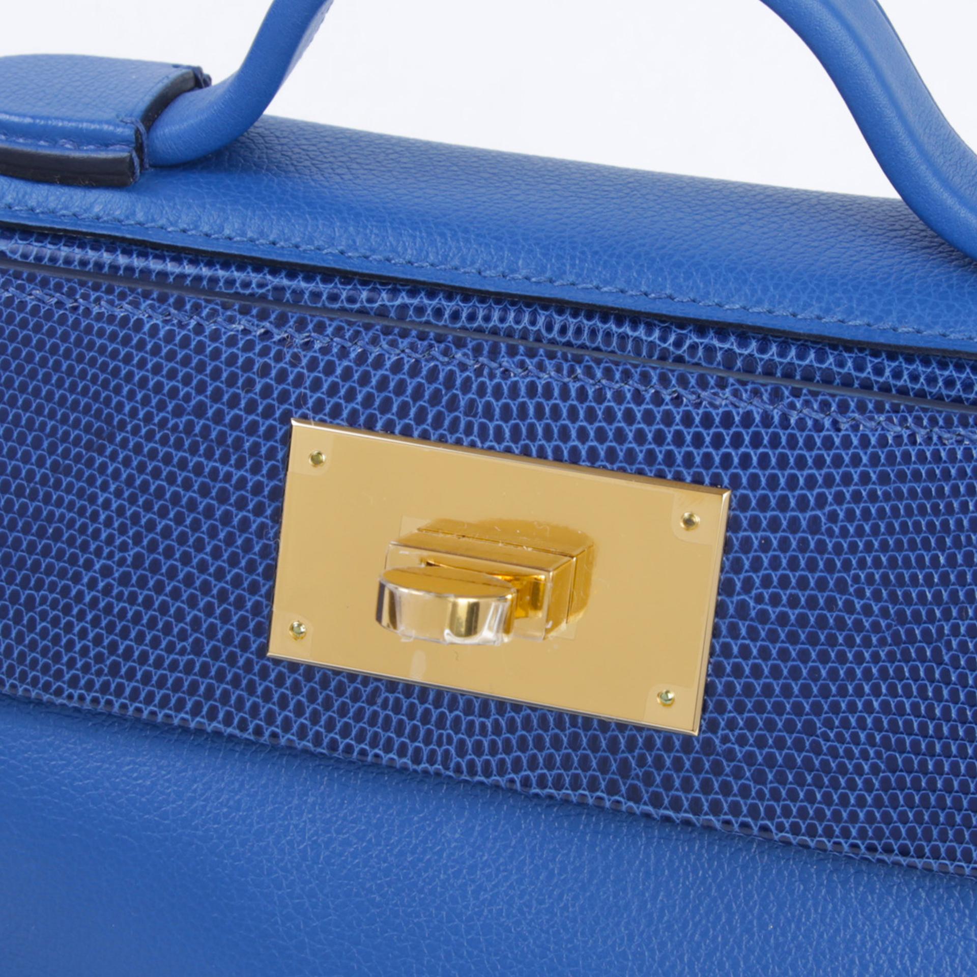 ランク A HERMÈS エルメス ヴァンキャトルミニ タッチ ブルーサフィール (73) エバーカラー リザード ゴールド金具 U刻印 (2022) - 8