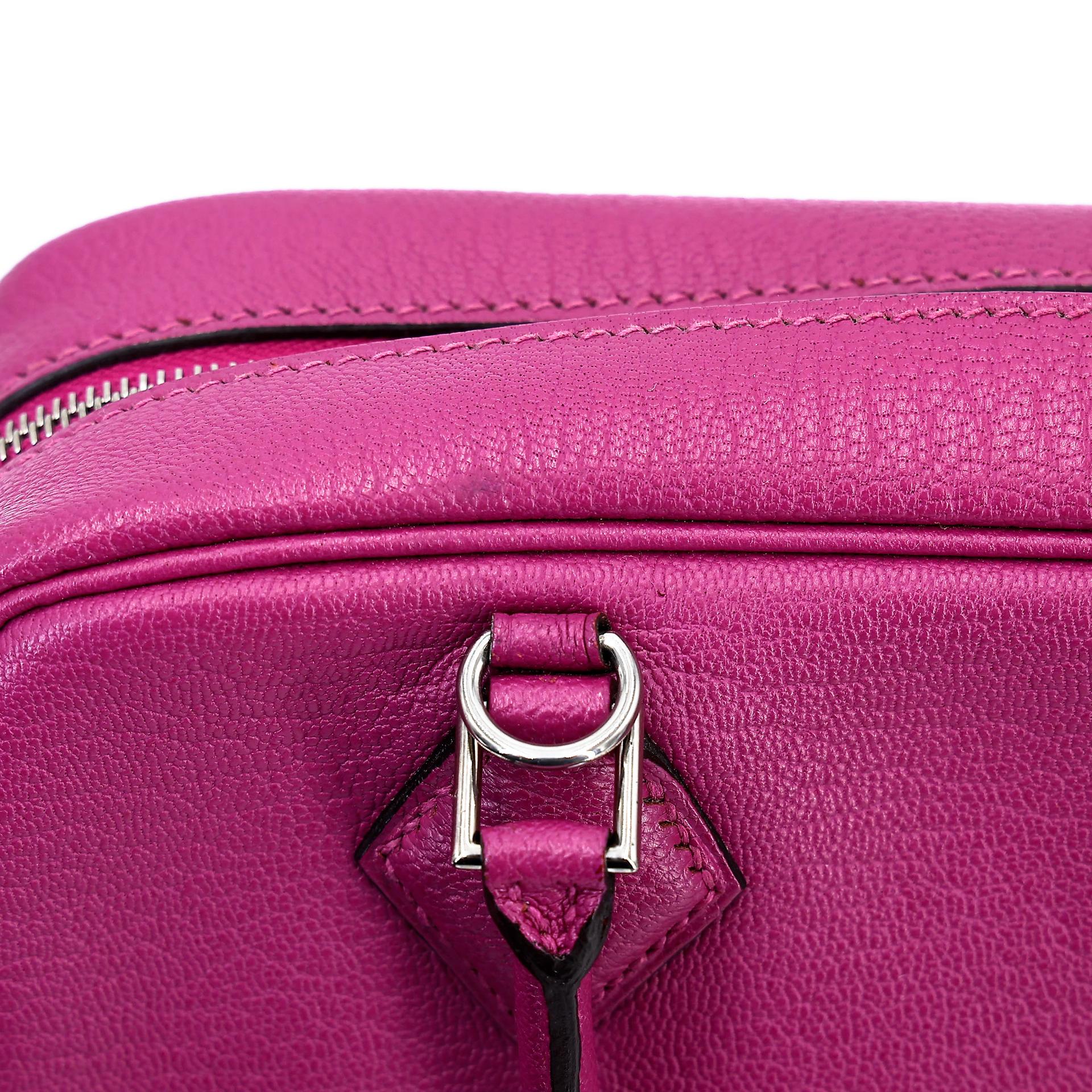 Very Good ( Rank A) HERMÈS Plume Mini Rose Purple (L3) Chevre Palladium hardware A (2017) - 6