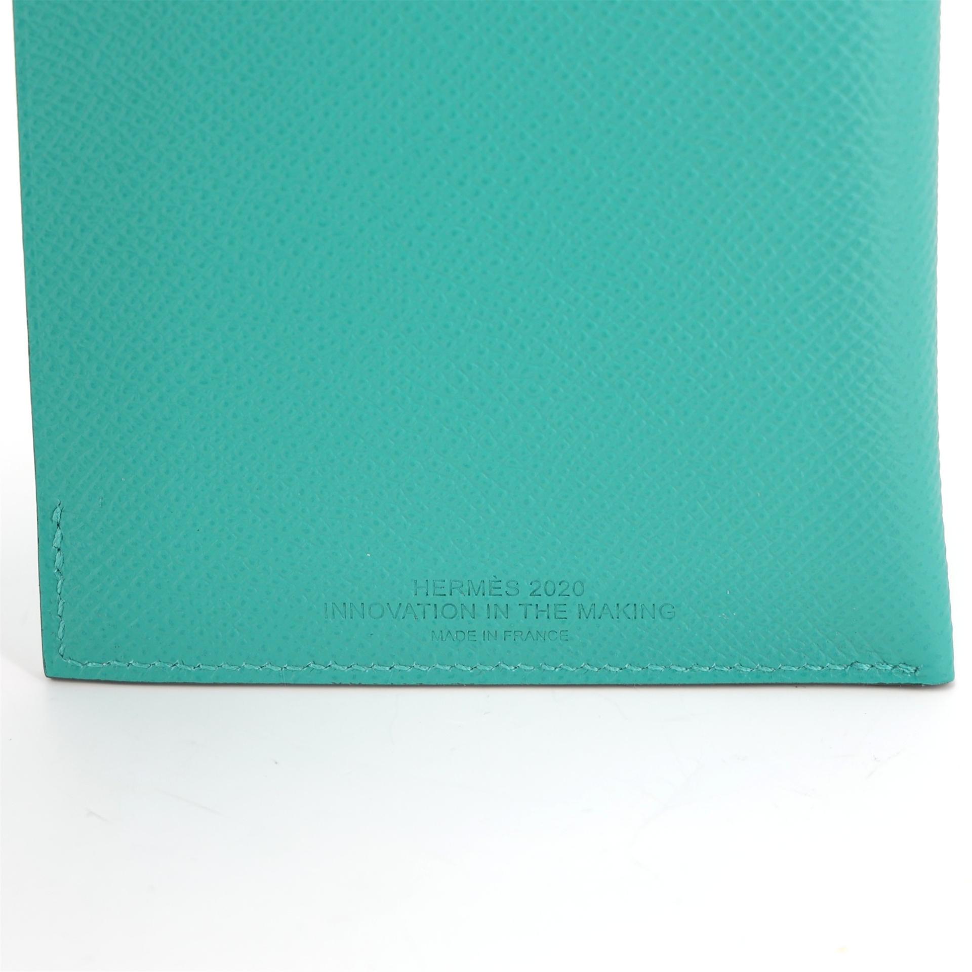Unused ( Rank NS ) HERMÈS Tarmac passport holder Malachite (Z6) Epsom - 8