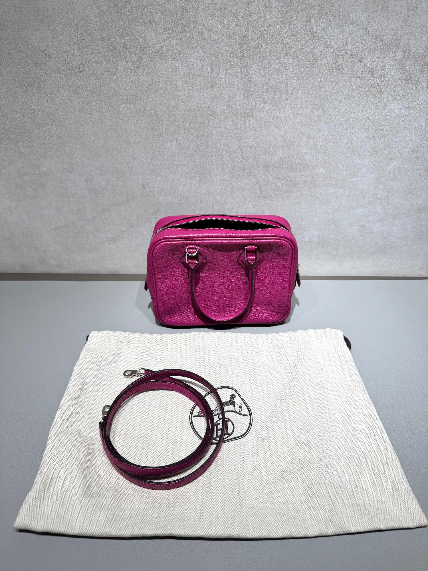 Very Good ( Rank A) HERMÈS Plume Mini Rose Purple (L3) Chevre Palladium hardware A (2017) - 23