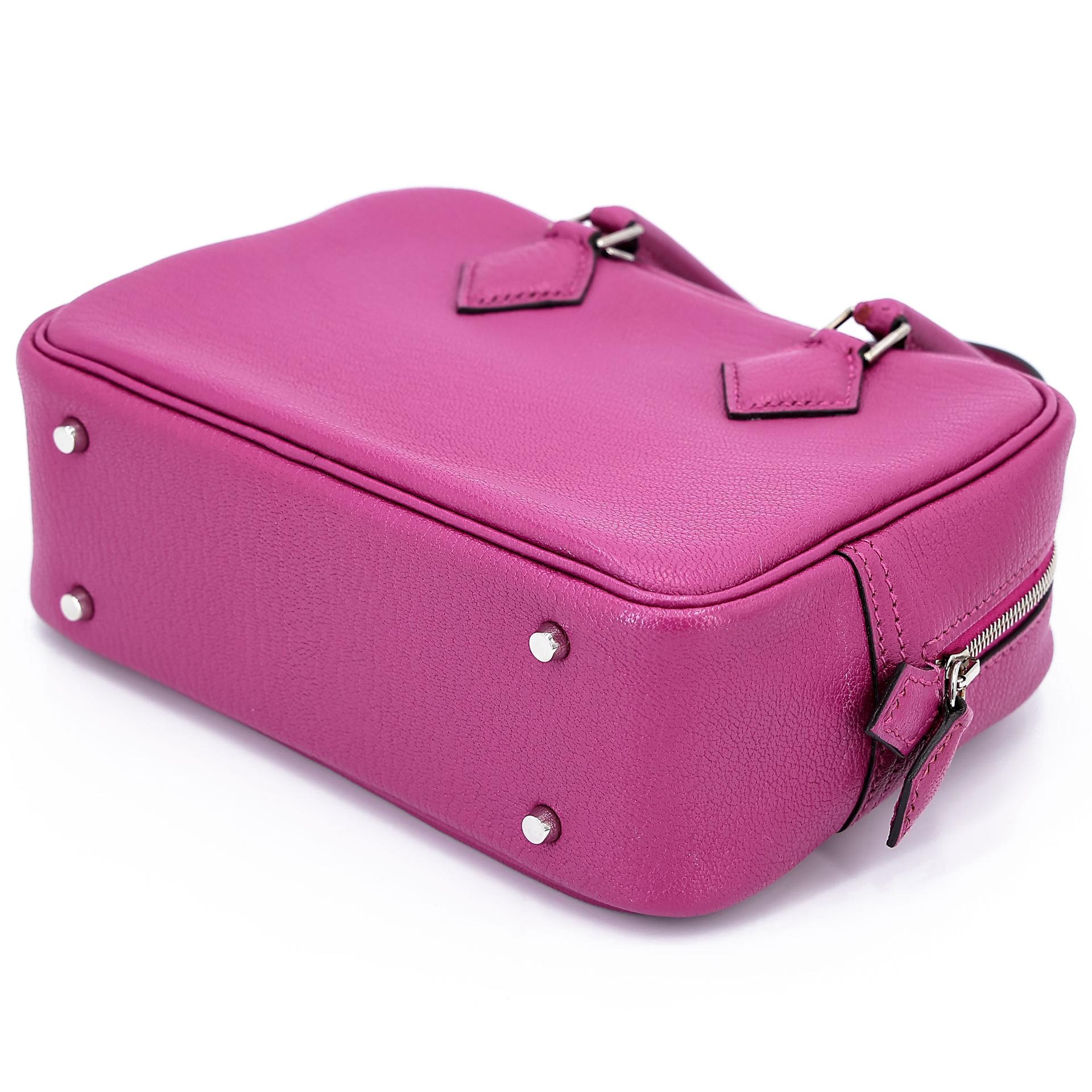 Very Good ( Rank A) HERMÈS Plume Mini Rose Purple (L3) Chevre Palladium hardware A (2017) - 11