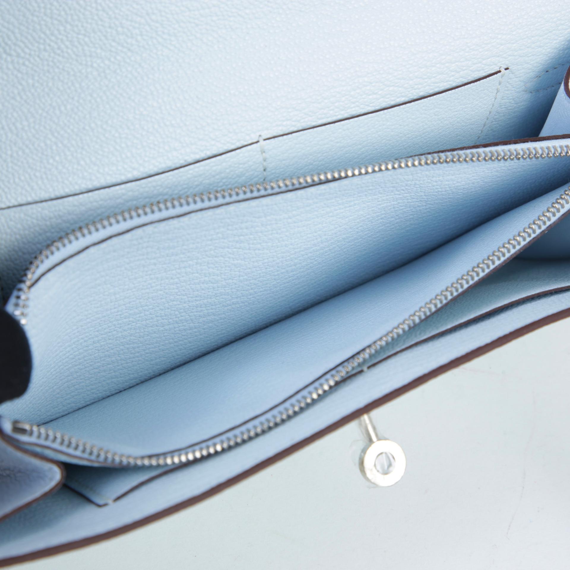 Unused ( Rank NS ) HERMÈS Kelly To Go Wallet Bleu Brume (T0) Chevre Palladium hardware B (2023) - 10