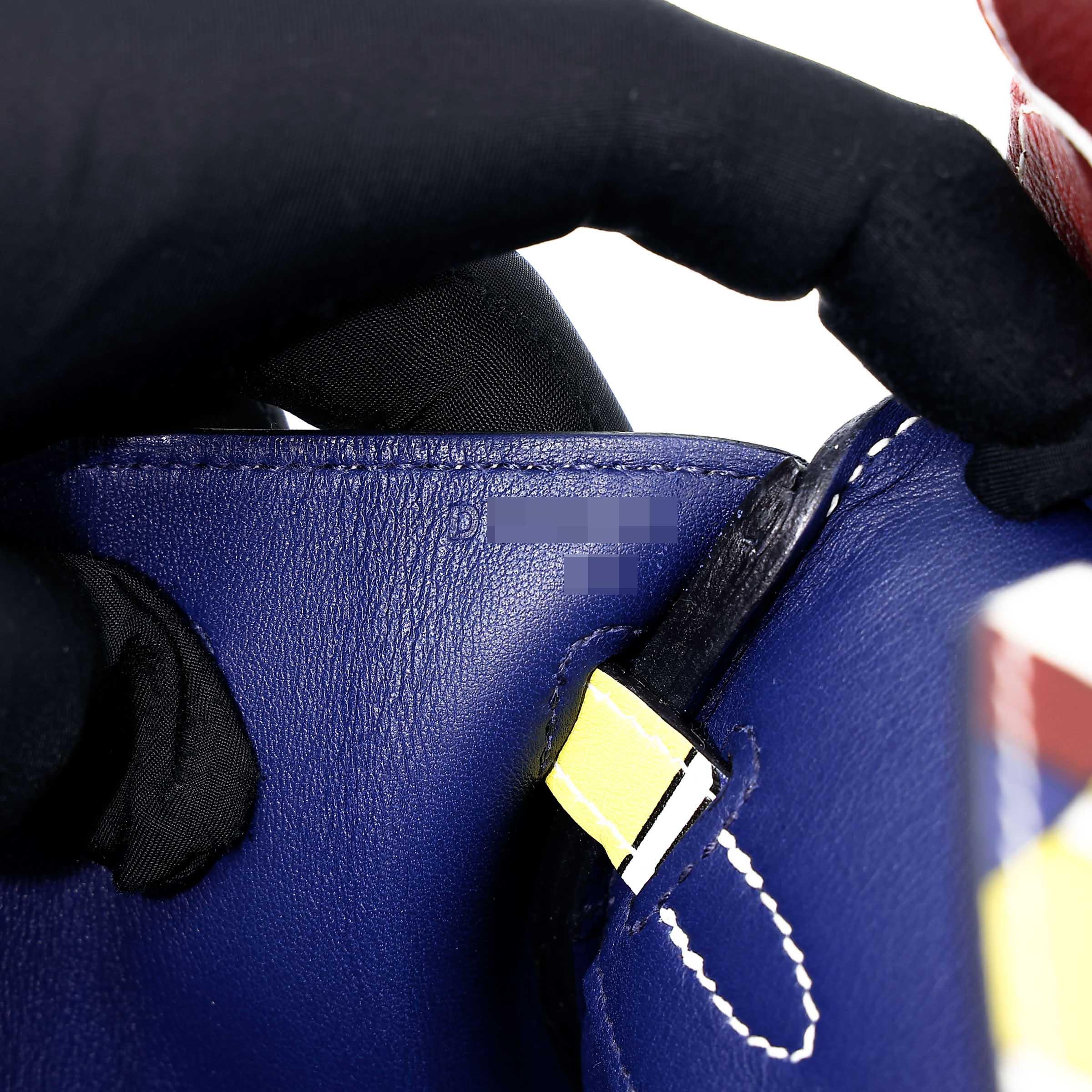Very Good ( Rank A) HERMÈS Limited Edition Birkin 25 One Two Three and Away We Go Multi-color Swift Palladium hardware D (2019) - 24