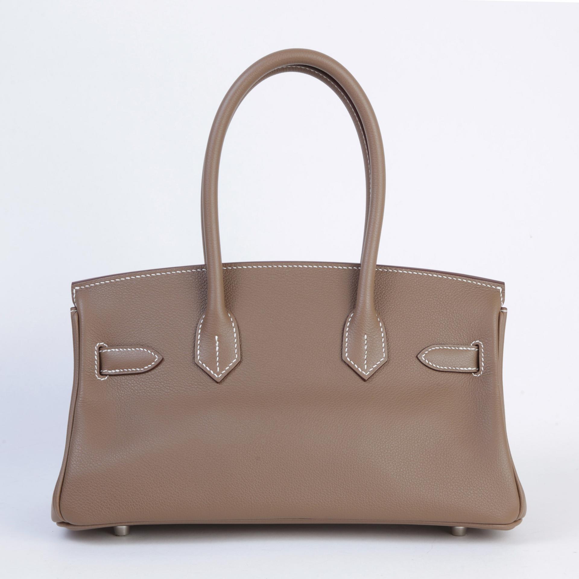 Brand New ( Rank N ) HERMÈS Birkin Shoulder Light 29 Etoupe (18) Evercolor Palladium hardware K (2025) - 2