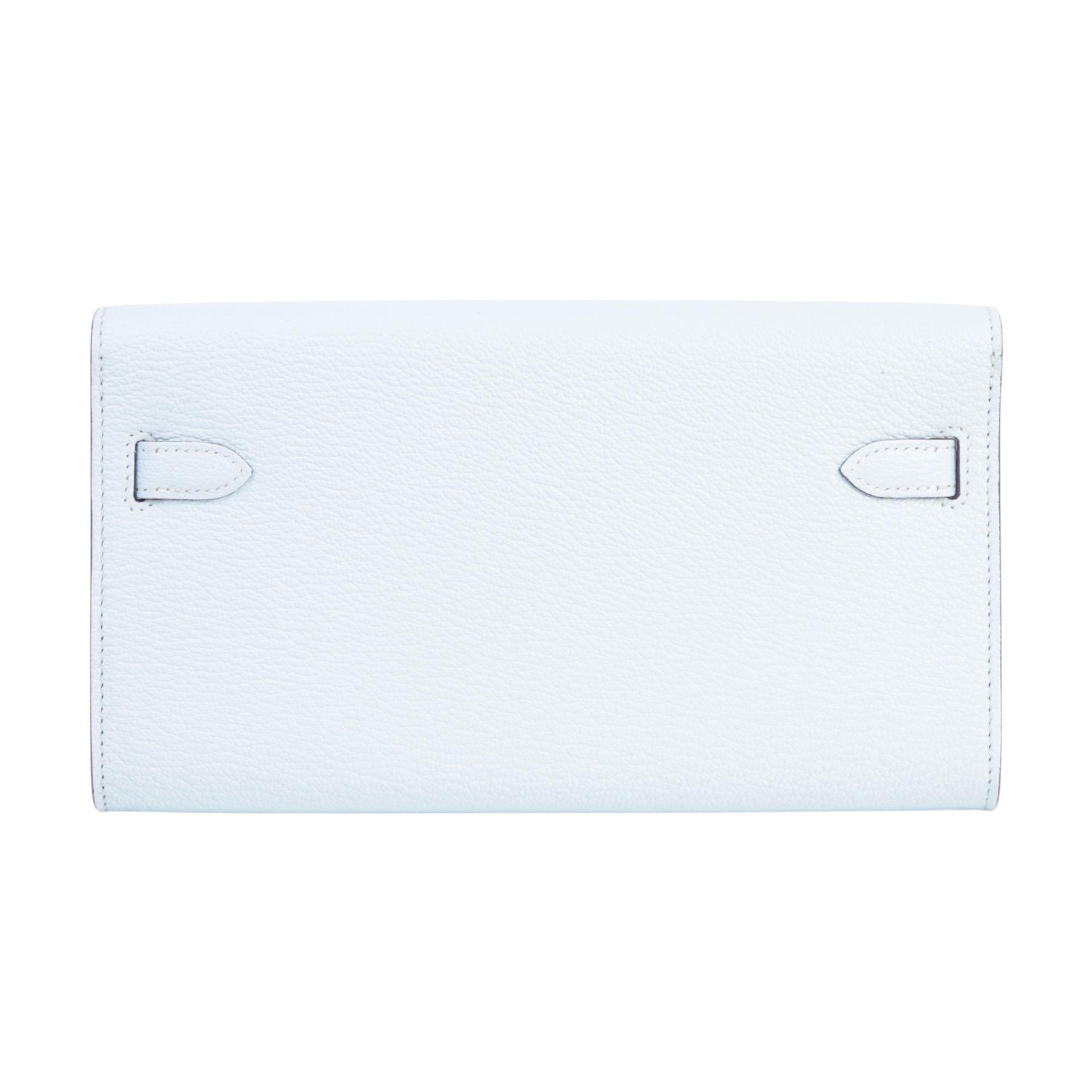 Unused ( Rank NS ) HERMÈS Kelly To Go Wallet Bleu Brume (T0) Chevre Palladium hardware B (2023) - 2
