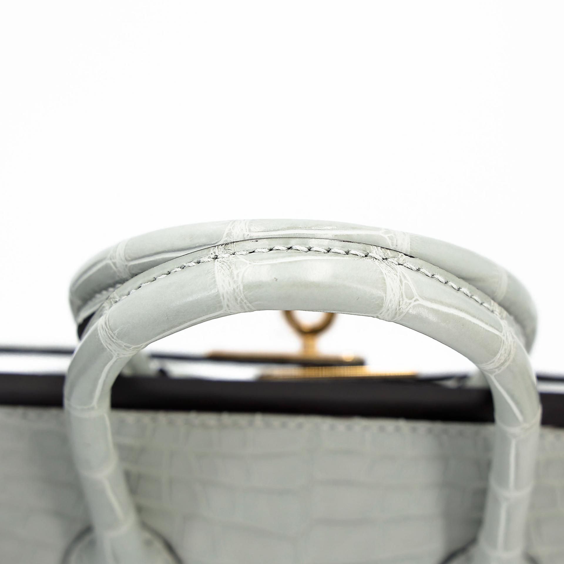 Brand New ( Rank N ) HERMÈS Birkin 25 Gris Neve (0W) Matte Alligator Gold hardware K (2025) - 5