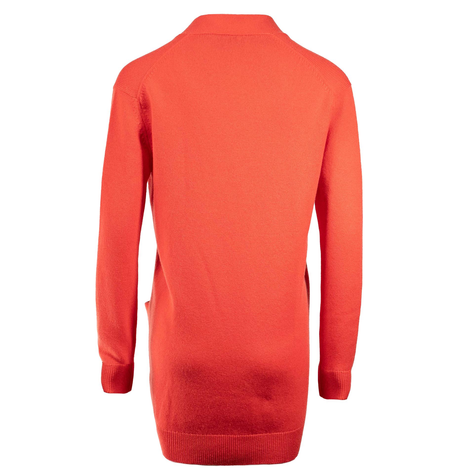 V-neck knit cardigan Orange