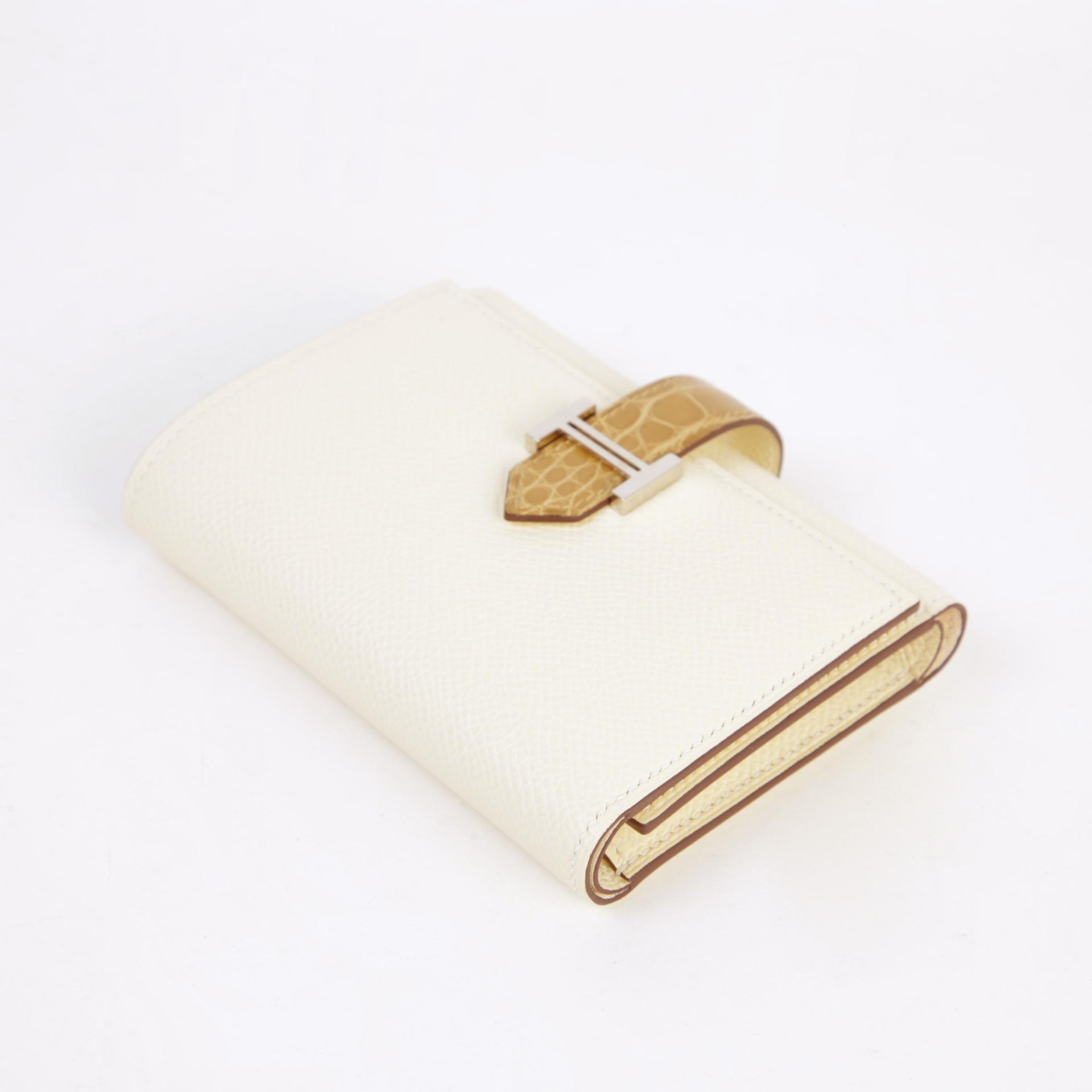 Unused ( Rank NS ) HERMÈS Bearn Combine Touch Nata (I2) Beige Sable (1I) Epsom Alligator Palladium hardware Z (2021) - 7