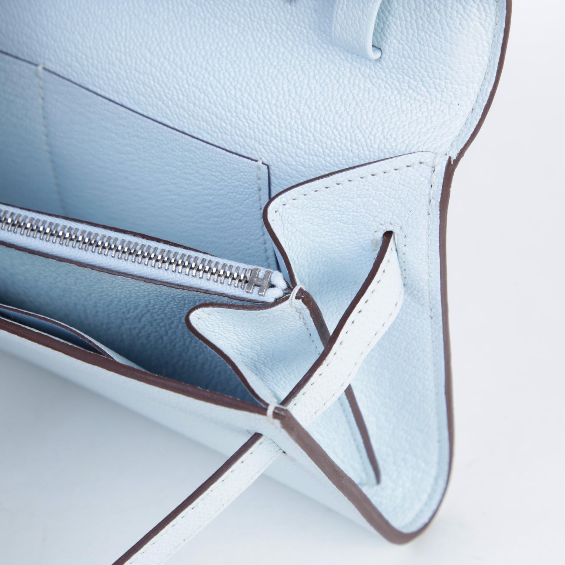Unused ( Rank NS ) HERMÈS Kelly To Go Wallet Bleu Brume (T0) Chevre Palladium hardware B (2023) - 11