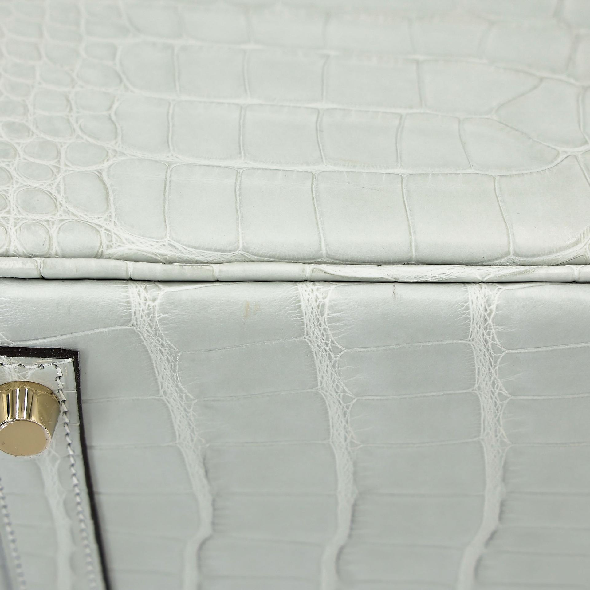 Brand New ( Rank N ) HERMÈS Birkin 25 Gris Neve (0W) Matte Alligator Gold hardware K (2025) - 10