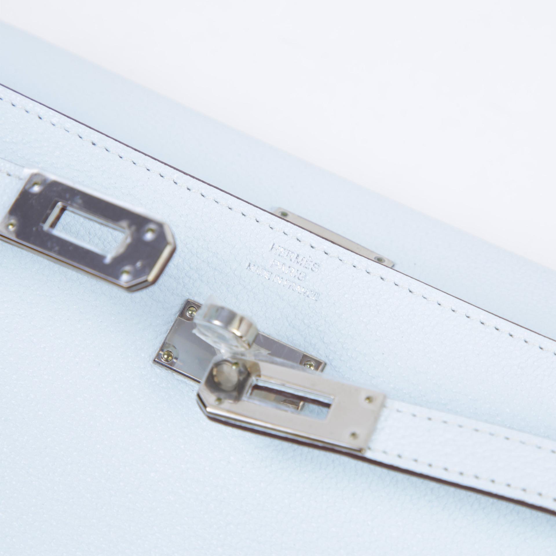 Unused ( Rank NS ) HERMÈS Kelly To Go Wallet Bleu Brume (T0) Chevre Palladium hardware B (2023) - 8