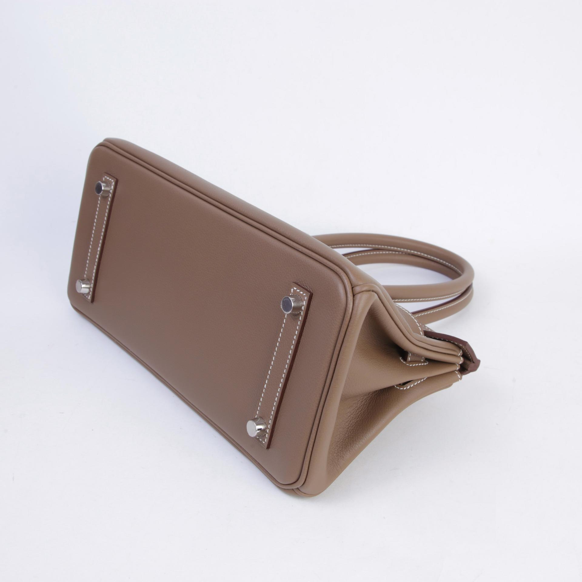Brand New ( Rank N ) HERMÈS Birkin Shoulder Light 29 Etoupe (18) Evercolor Palladium hardware K (2025) - 5