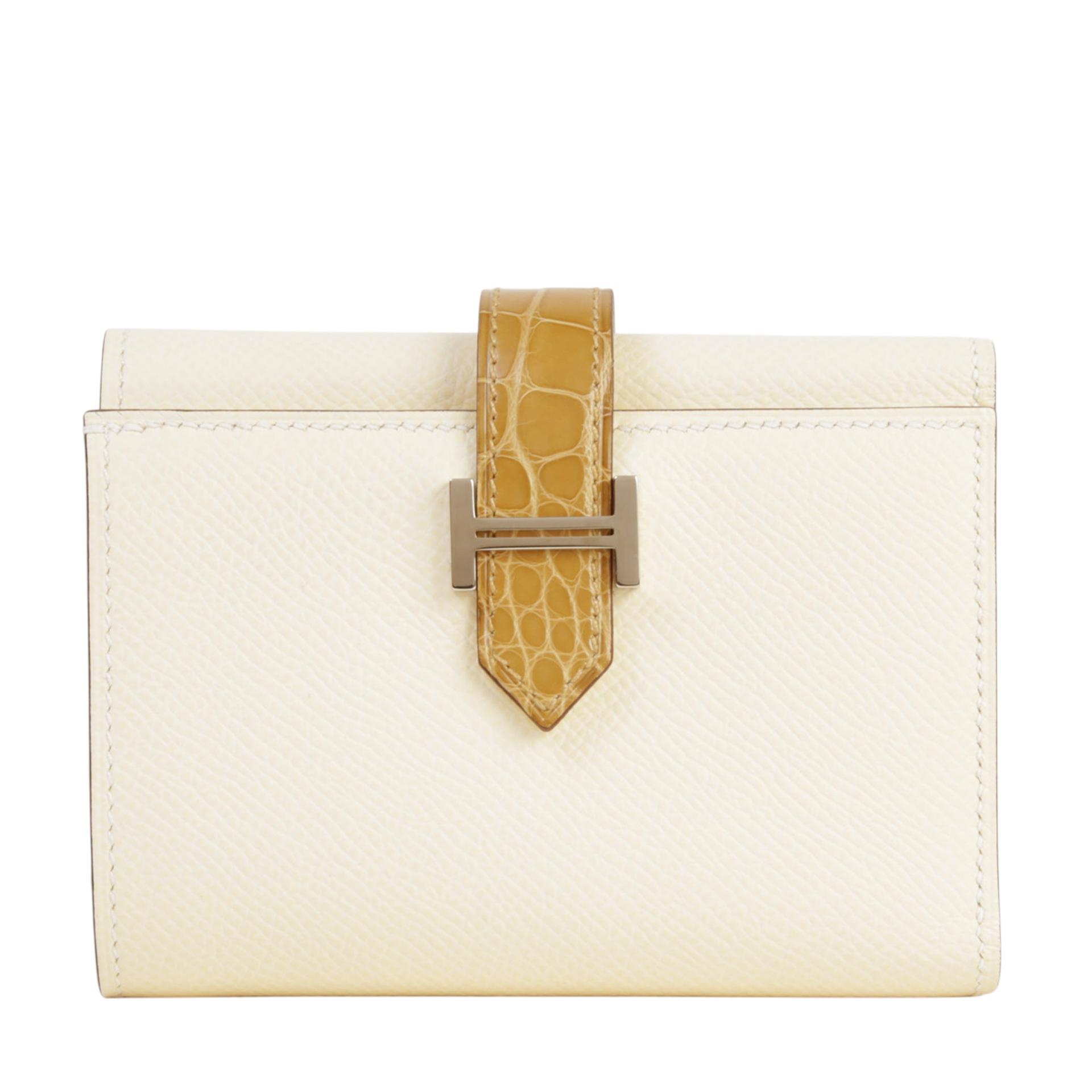 Unused ( Rank NS ) HERMÈS Bearn Combine Touch Nata (I2) Beige Sable (1I) Epsom Alligator Palladium hardware Z (2021) - 1