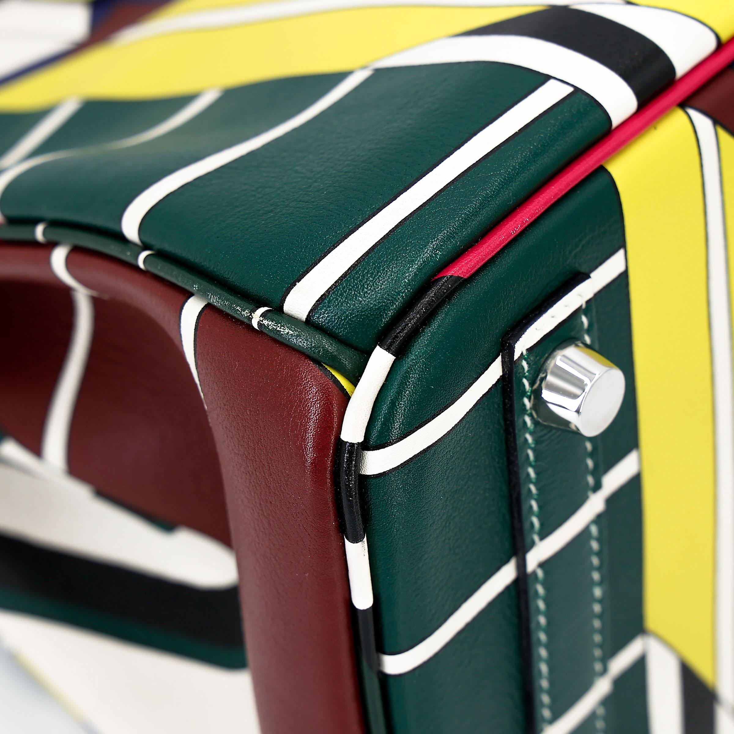 Very Good ( Rank A) HERMÈS Limited Edition Birkin 25 One Two Three and Away We Go Multi-color Swift Palladium hardware D (2019) - 17