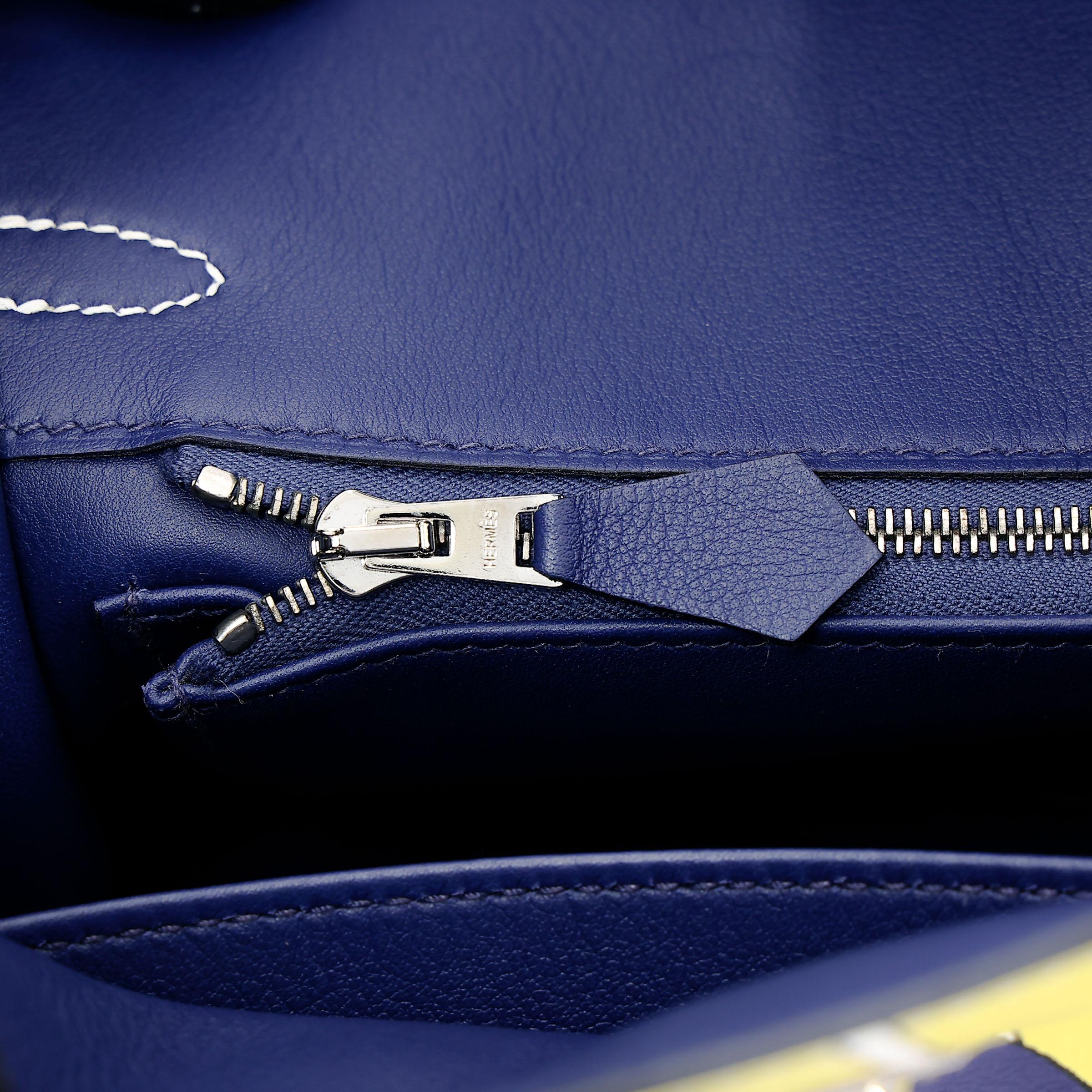 Very Good ( Rank A) HERMÈS Limited Edition Birkin 25 One Two Three and Away We Go Multi-color Swift Palladium hardware D (2019) - 25