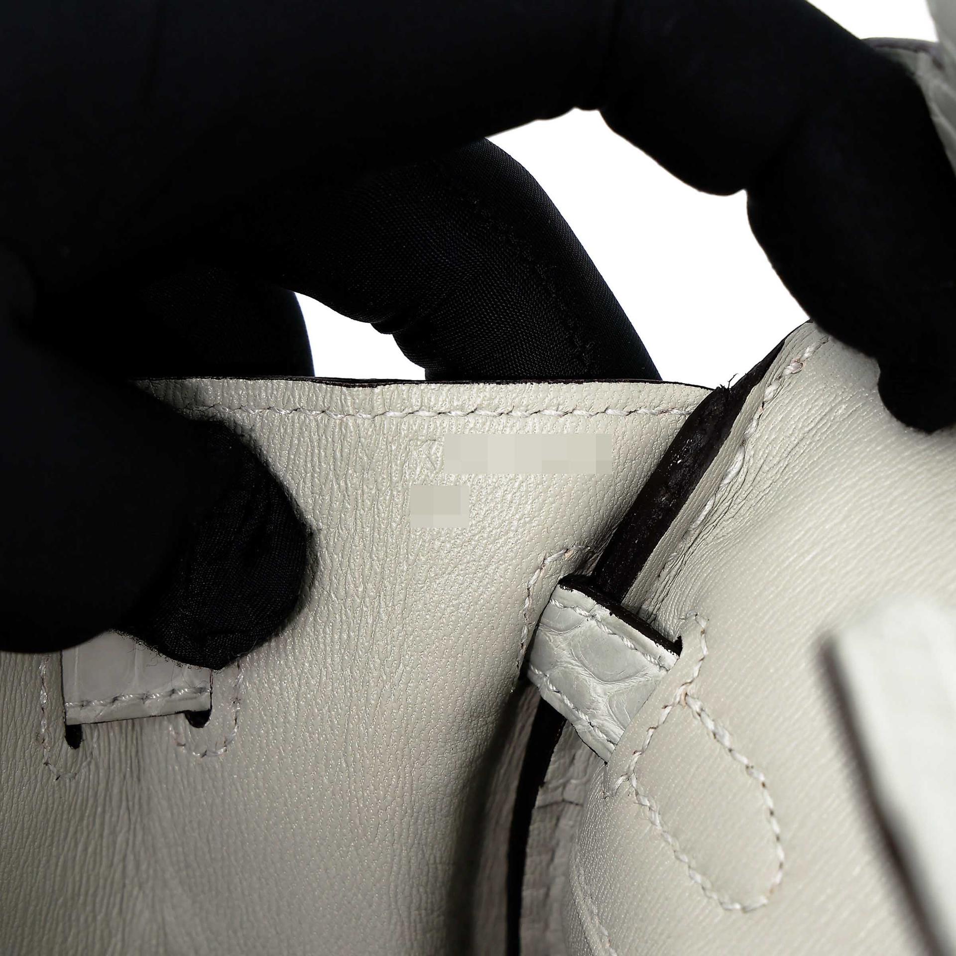 Brand New ( Rank N ) HERMÈS Birkin 25 Gris Neve (0W) Matte Alligator Gold hardware K (2025) - 15