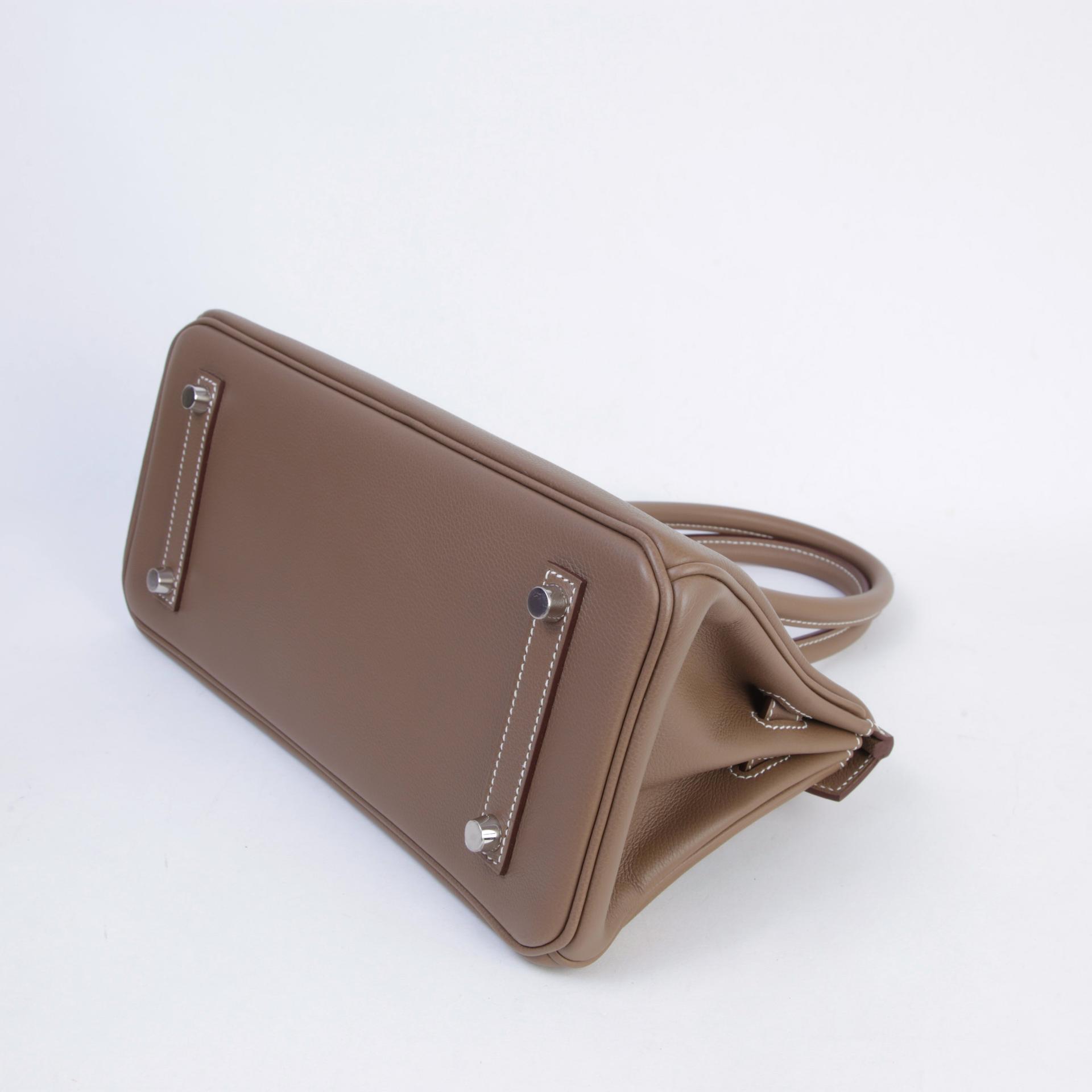 Brand New ( Rank N ) HERMÈS Birkin Shoulder Light 29 Etoupe (18) Evercolor Palladium hardware K (2025) - 7