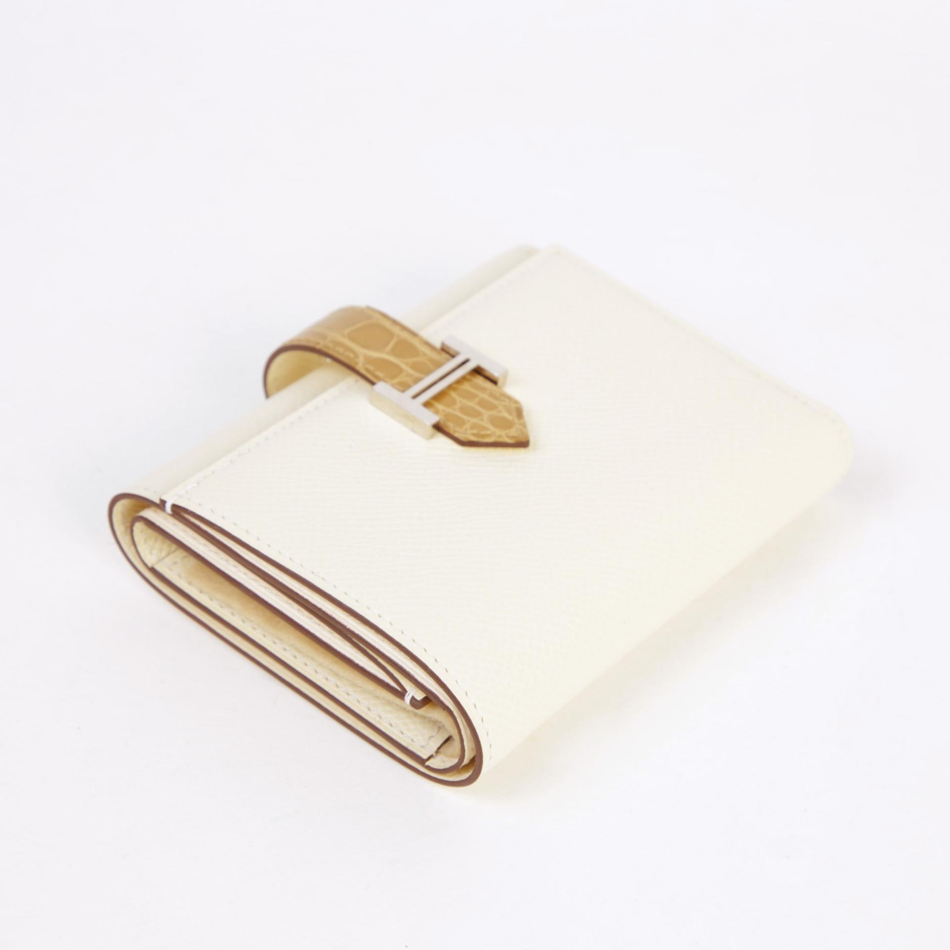 Unused ( Rank NS ) HERMÈS Bearn Combine Touch Nata (I2) Beige Sable (1I) Epsom Alligator Palladium hardware Z (2021) - 6