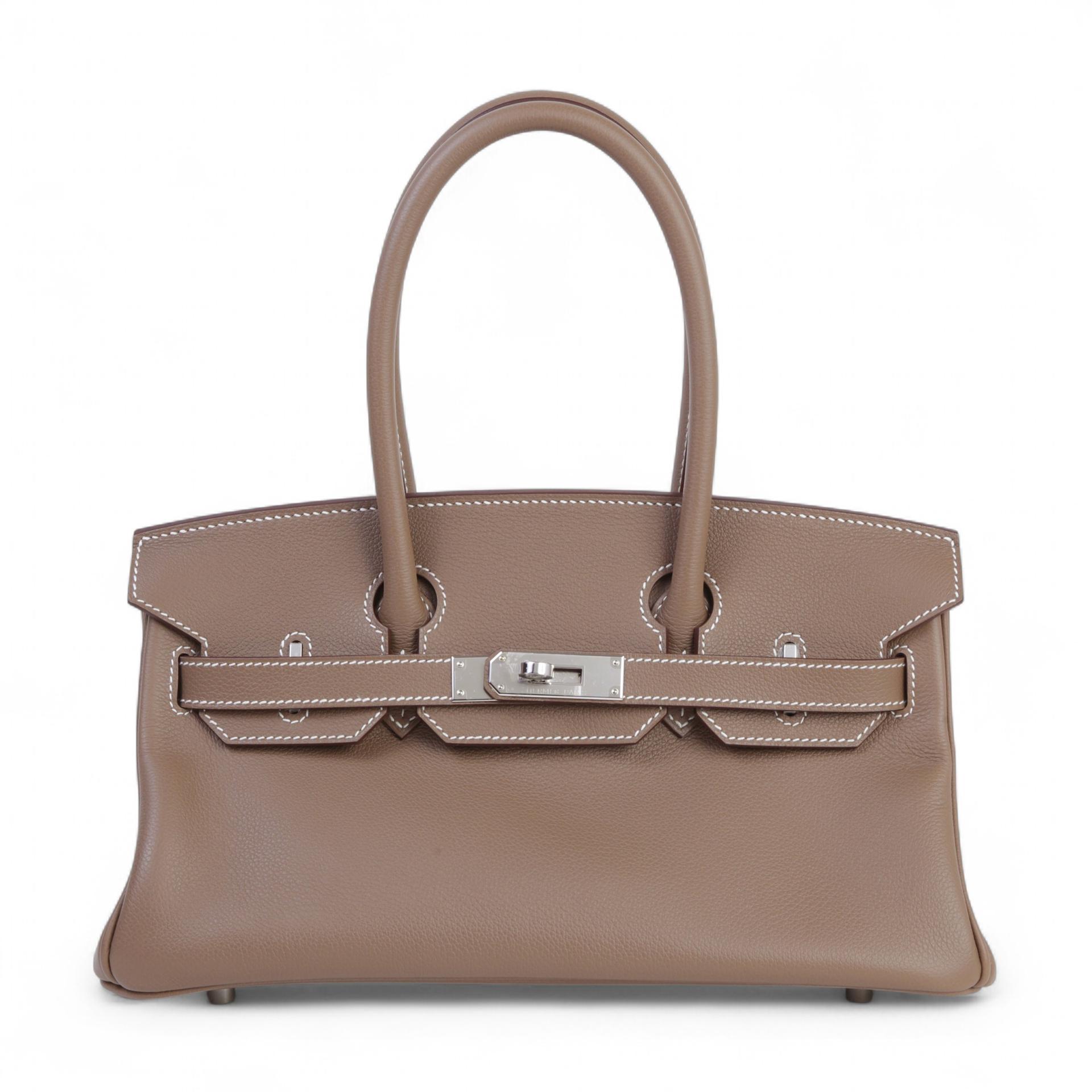 Brand New ( Rank N ) HERMÈS Birkin Shoulder Light 29 Etoupe (18) Evercolor Palladium hardware K (2025) - 1