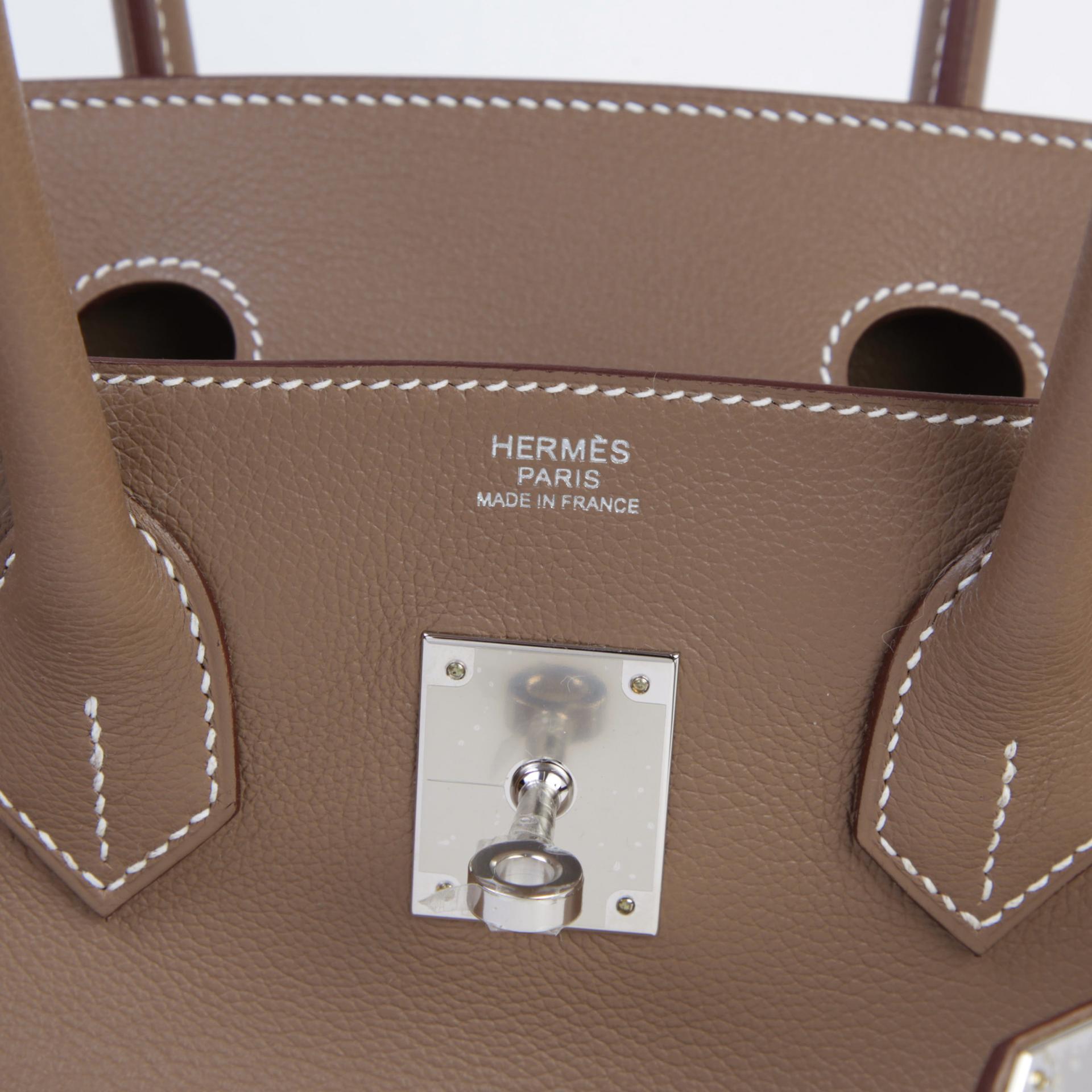 Brand New ( Rank N ) HERMÈS Birkin Shoulder Light 29 Etoupe (18) Evercolor Palladium hardware K (2025) - 9