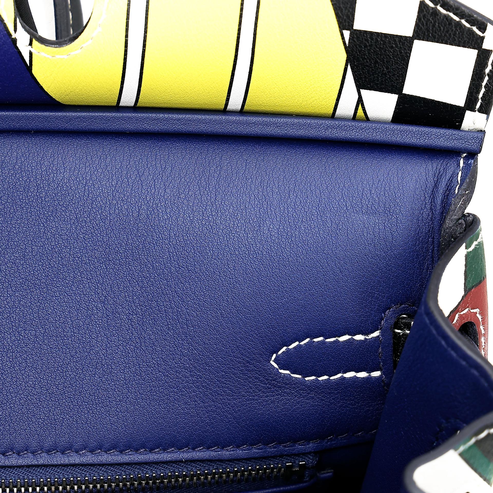 Very Good ( Rank A) HERMÈS Limited Edition Birkin 25 One Two Three and Away We Go Multi-color Swift Palladium hardware D (2019) - 28