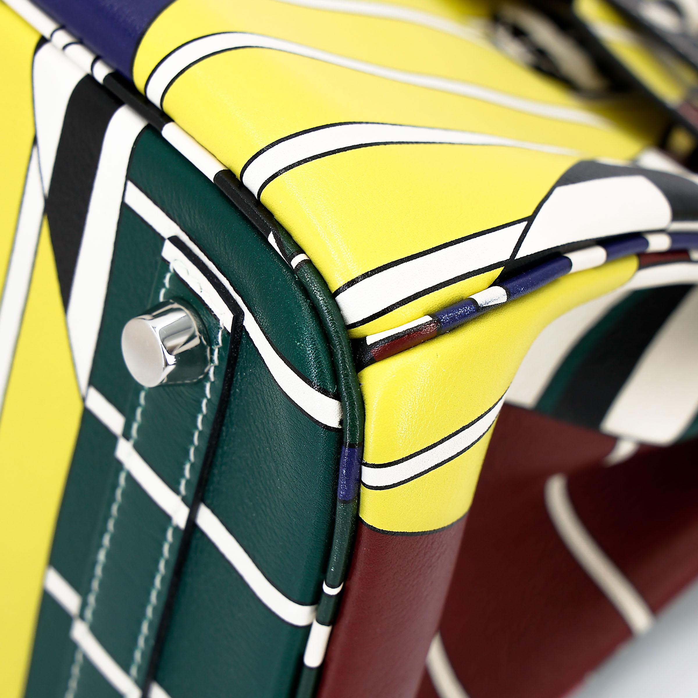 Very Good ( Rank A) HERMÈS Limited Edition Birkin 25 One Two Three and Away We Go Multi-color Swift Palladium hardware D (2019) - 14